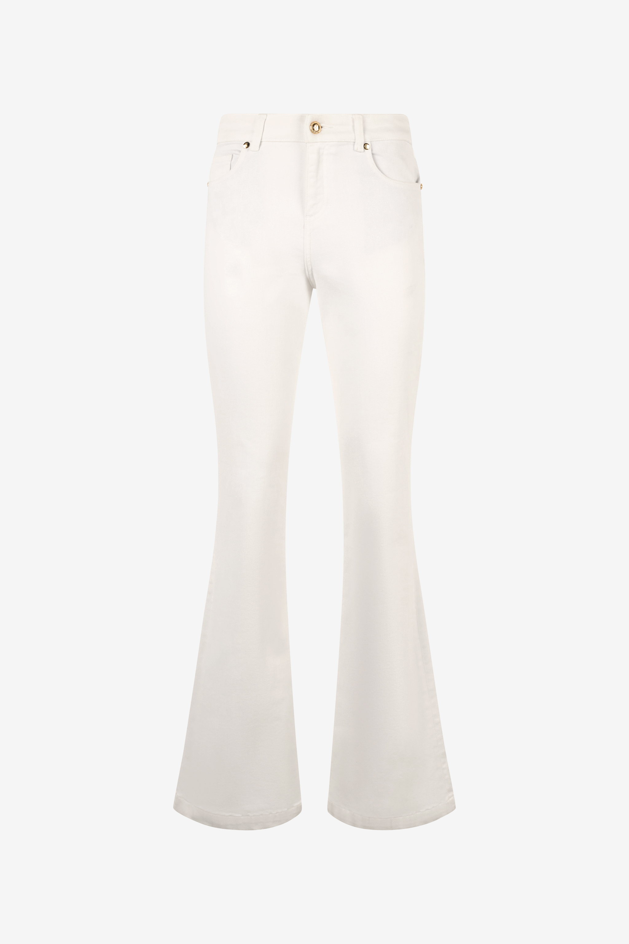 Roberto Cavalli Stretch Cotton Flared Pants In White