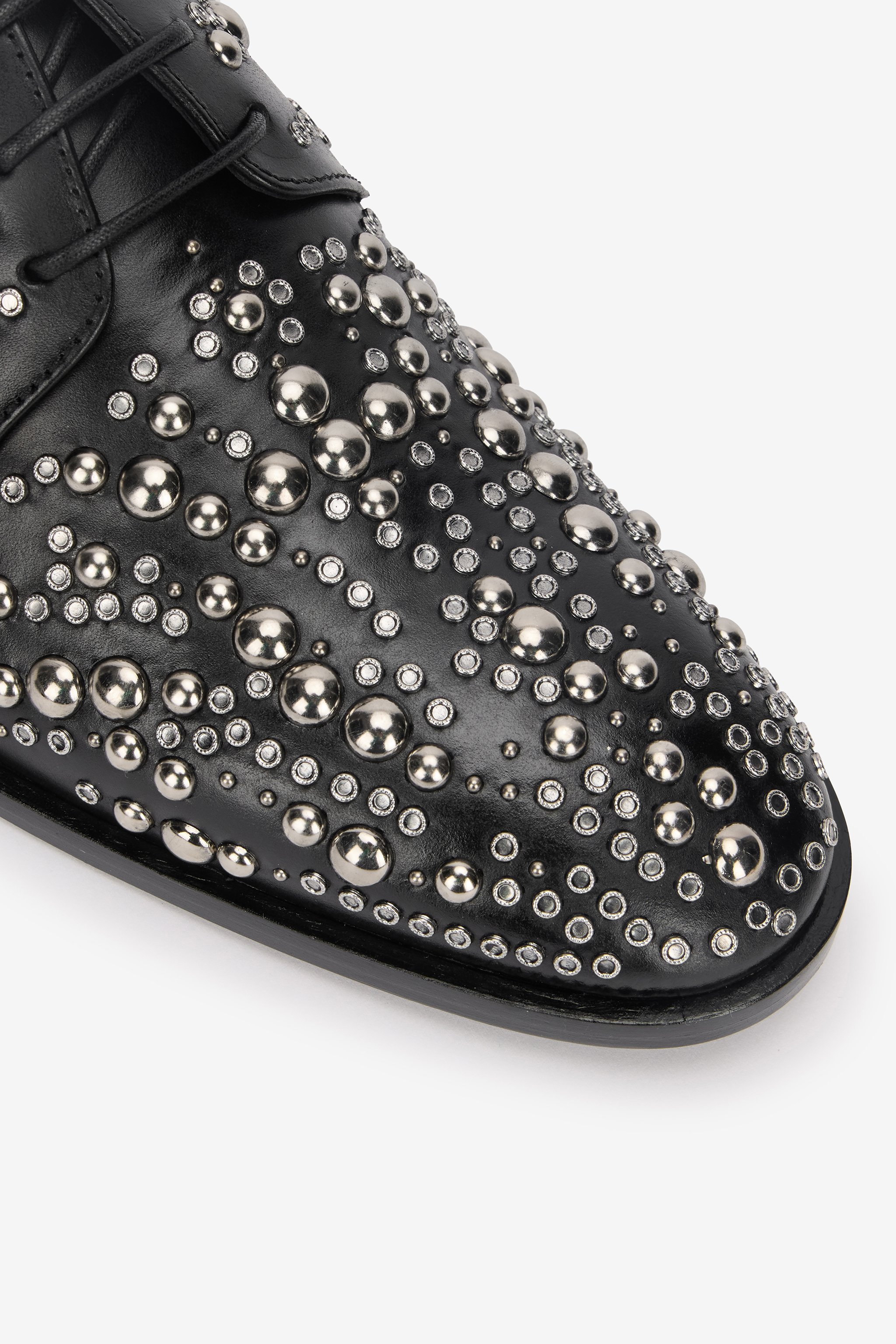 Roberto Cavalli Derby-schuhe Aus Leder In Black/ant Silver