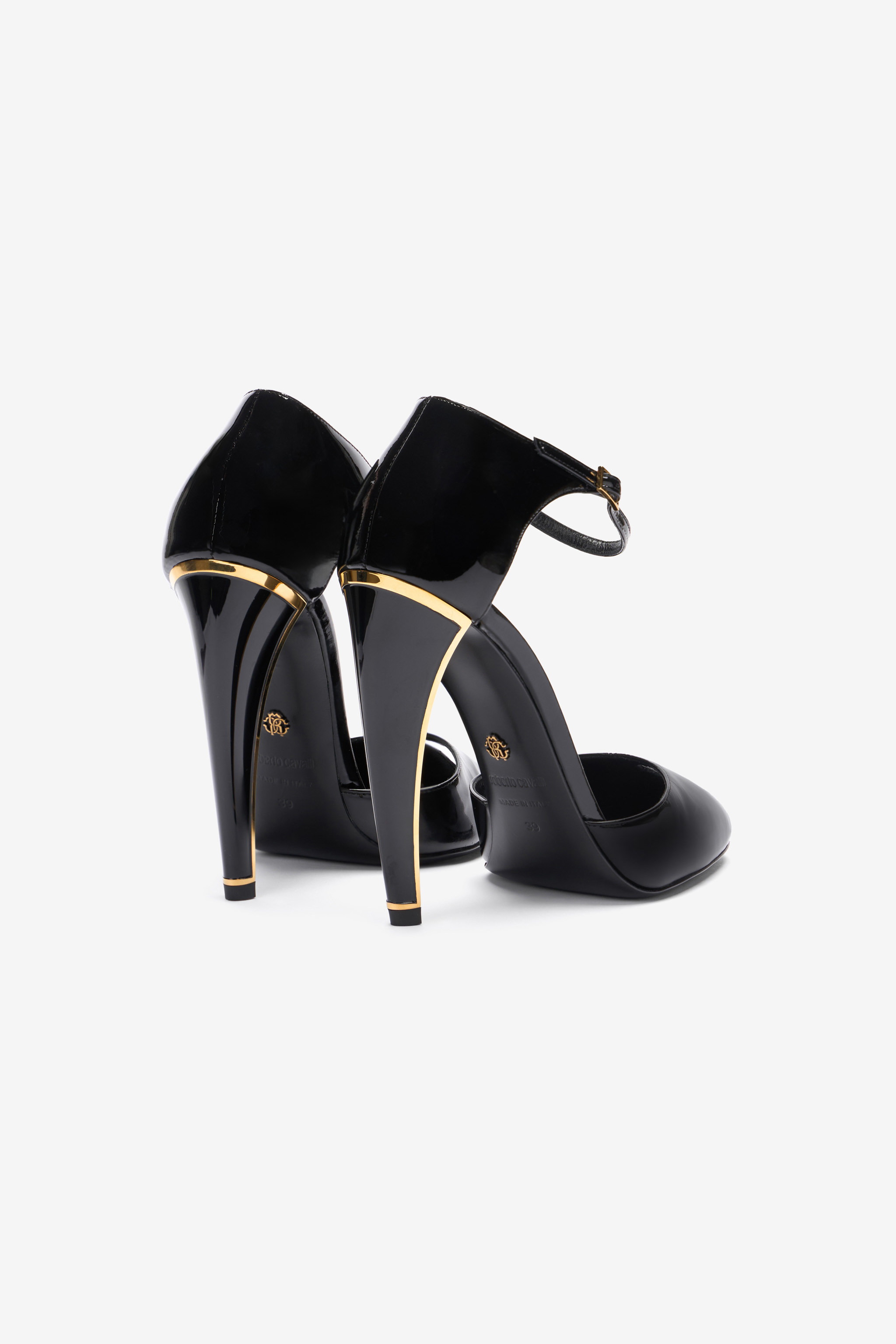 ROBERTO CAVALLI PUMPS AUS LACKLEDER MIT ABSATZ FANG 