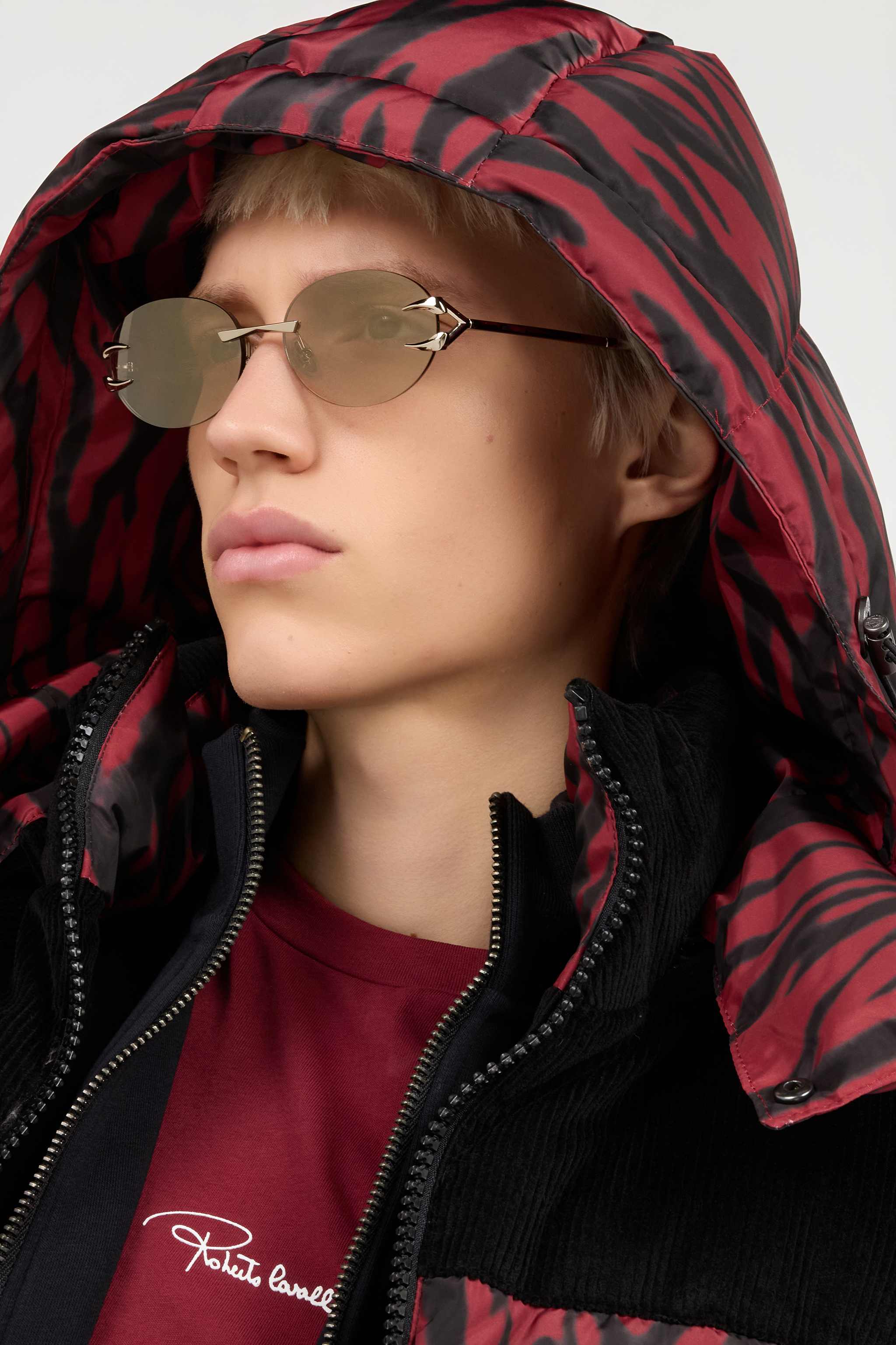 Roberto Cavalli Round Shape Rimless Sunglasses