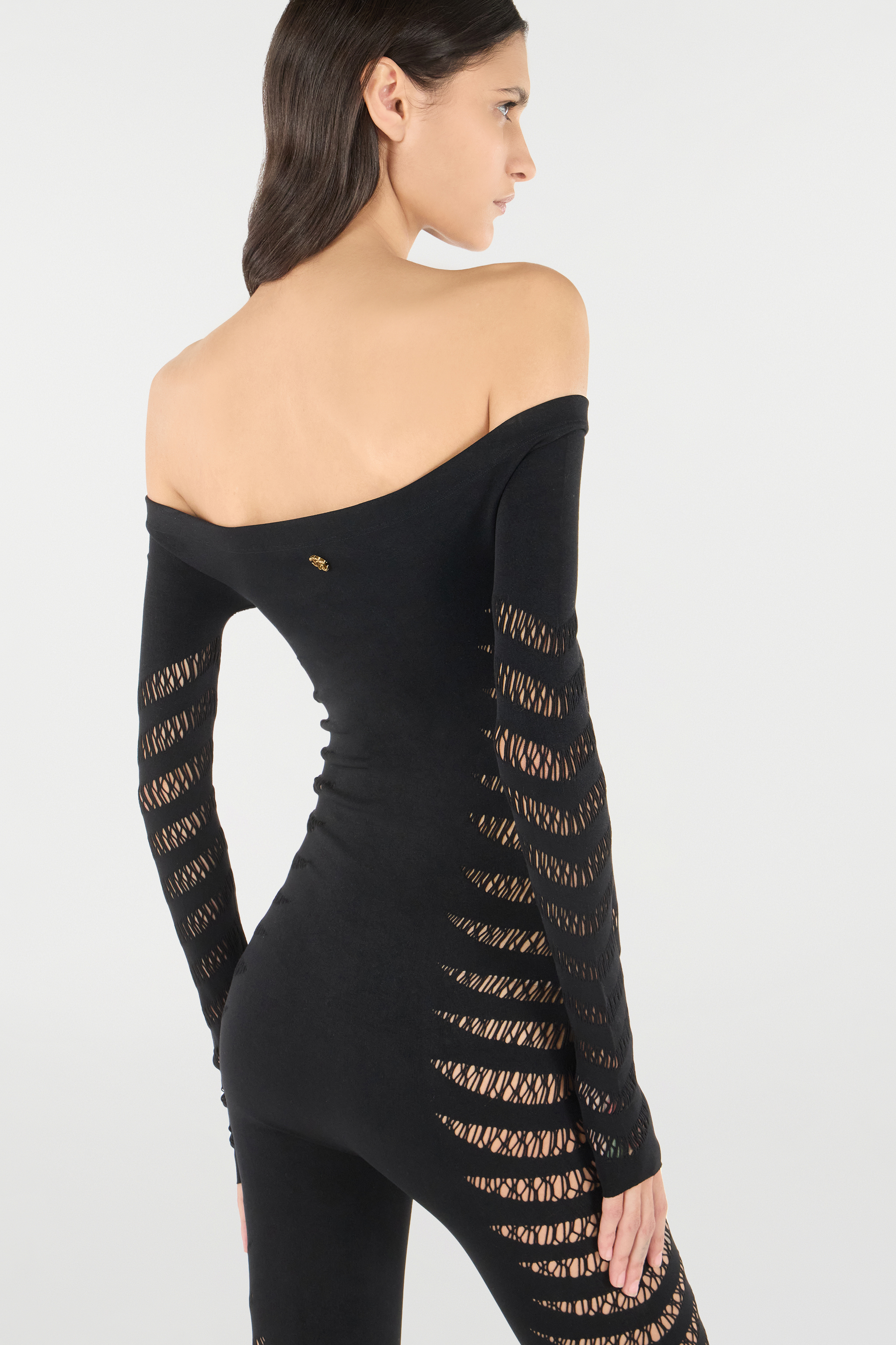 Shop Roberto Cavalli Jumpsuit Mit Perforiertem Motiv Zebra In Black