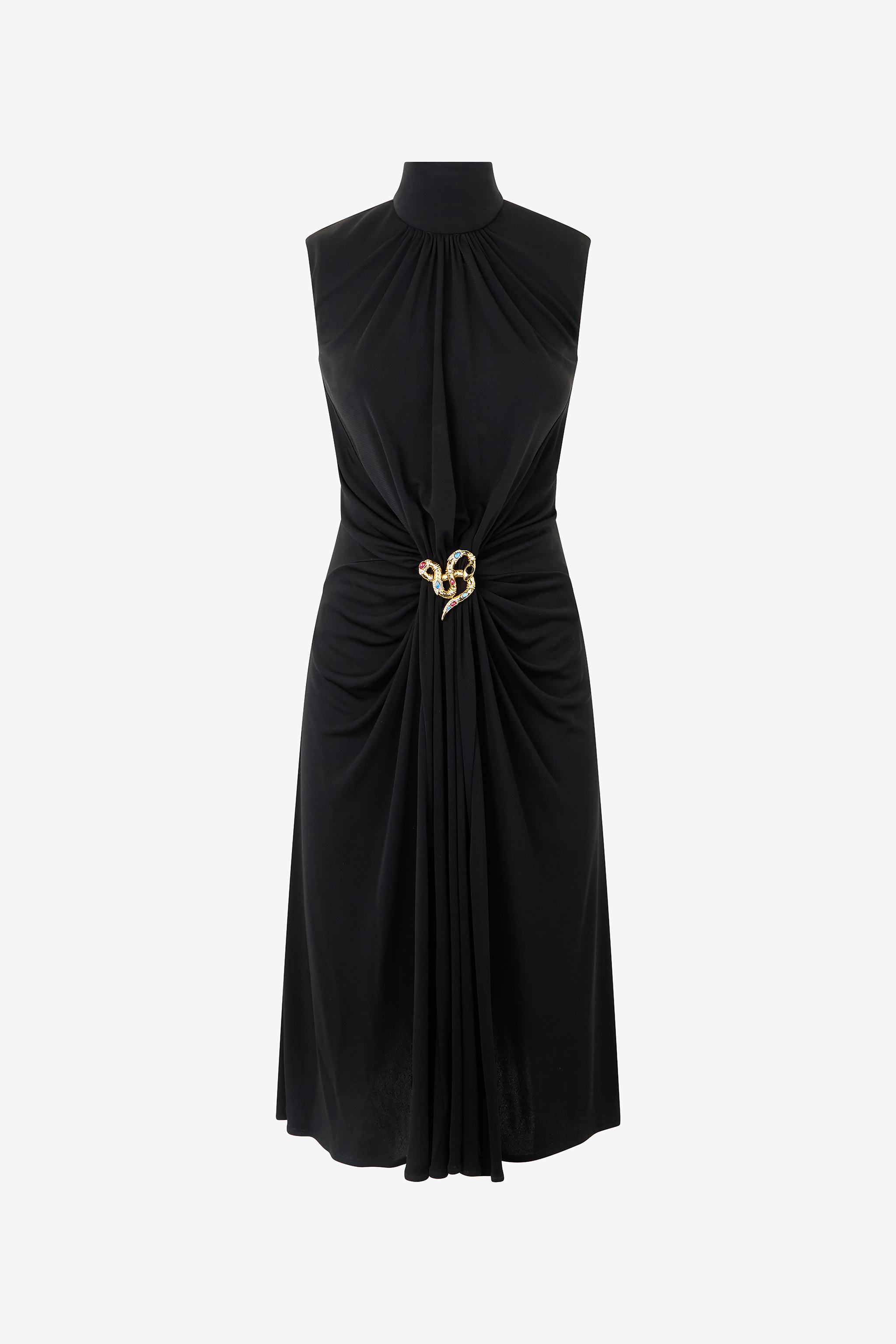 Roberto Cavalli Women's Black Draped Midi Dress - Dresses
