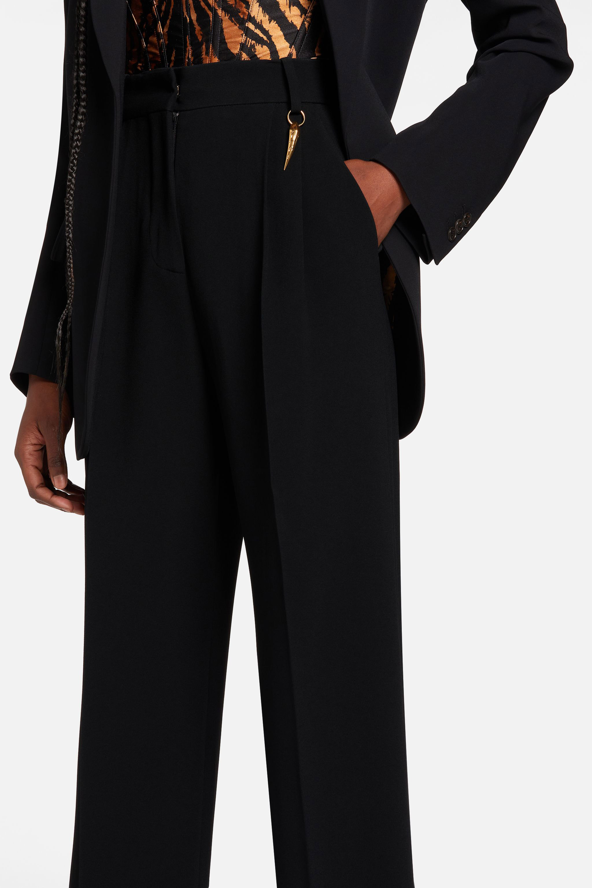 Straight-leg tailored trousers