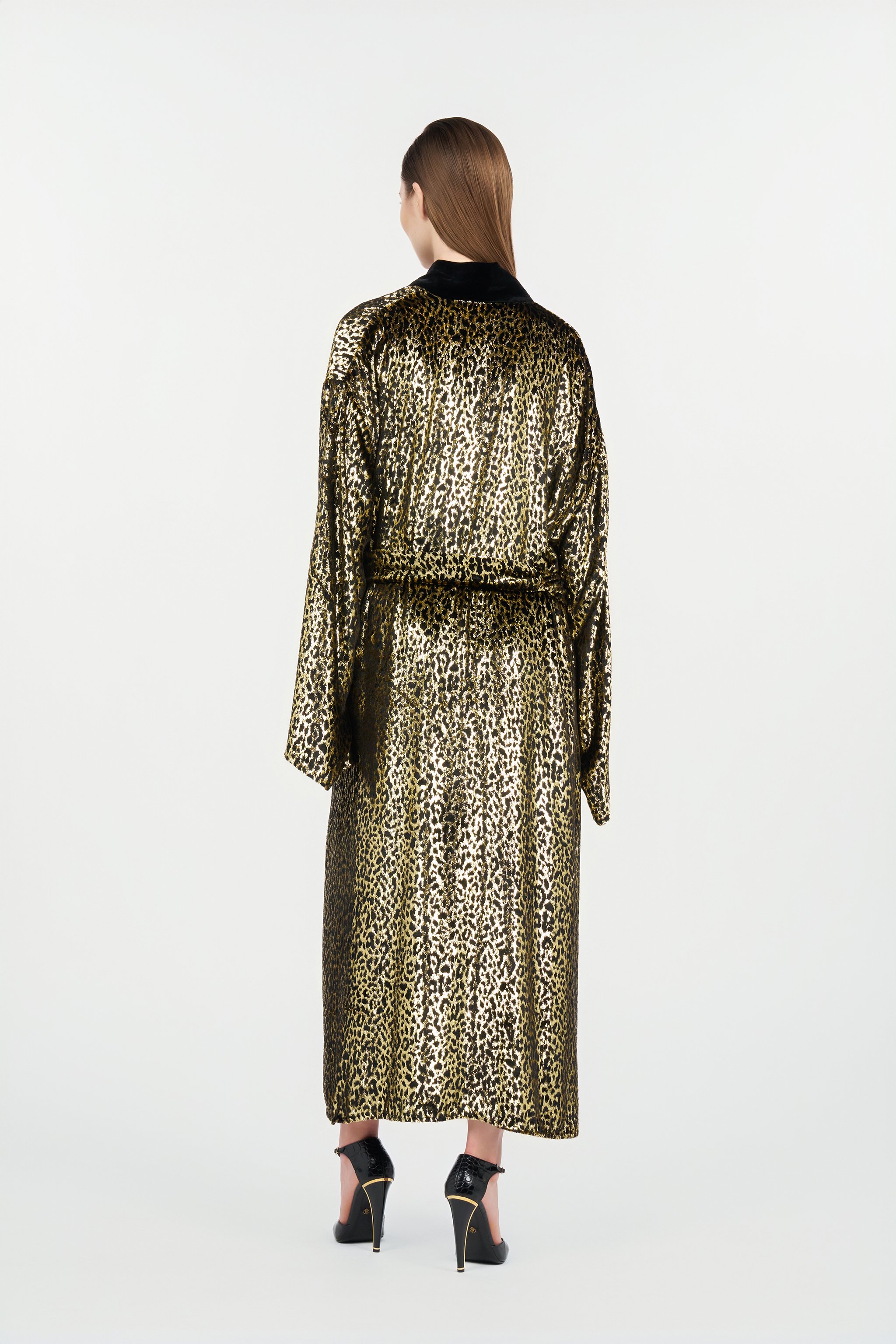 Roberto Cavalli Fil Coupé Leopard Print Coat In Multi