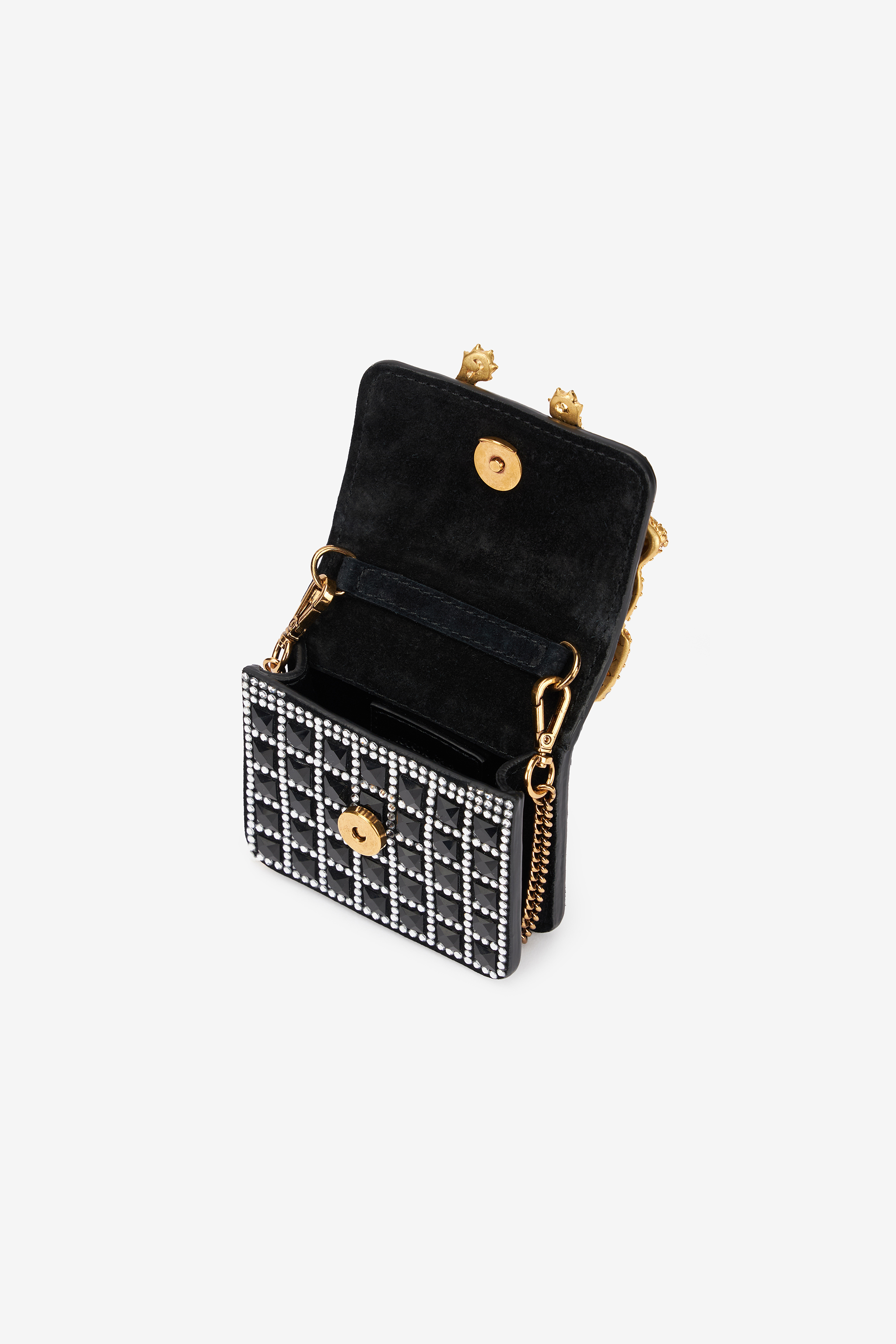 Roberto Cavalli Roar Phone Case With Bejeweled Tigers In Black