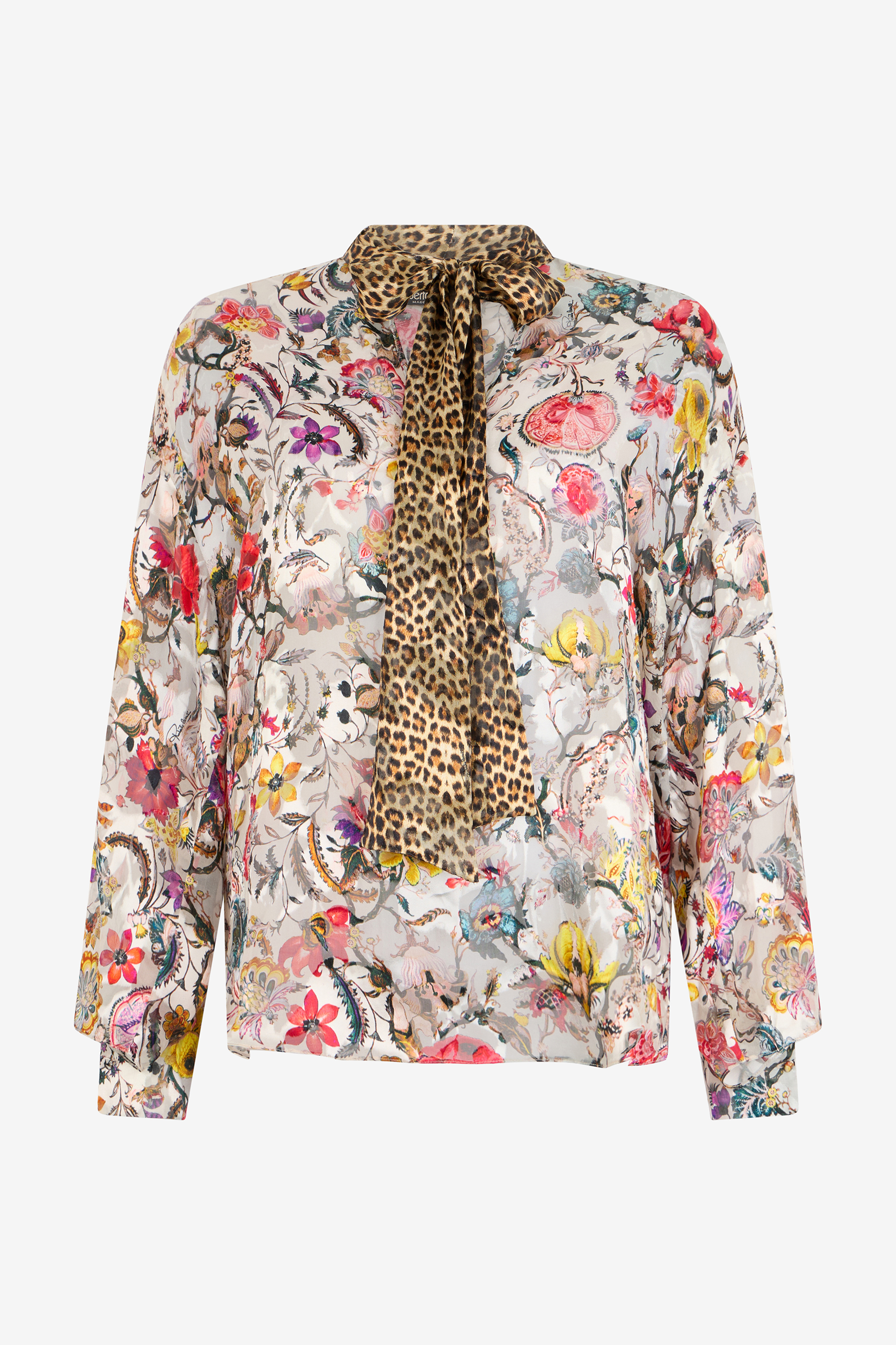 Roberto Cavalli Women's Beige Blouse With Florentine Flowers Print - Tops