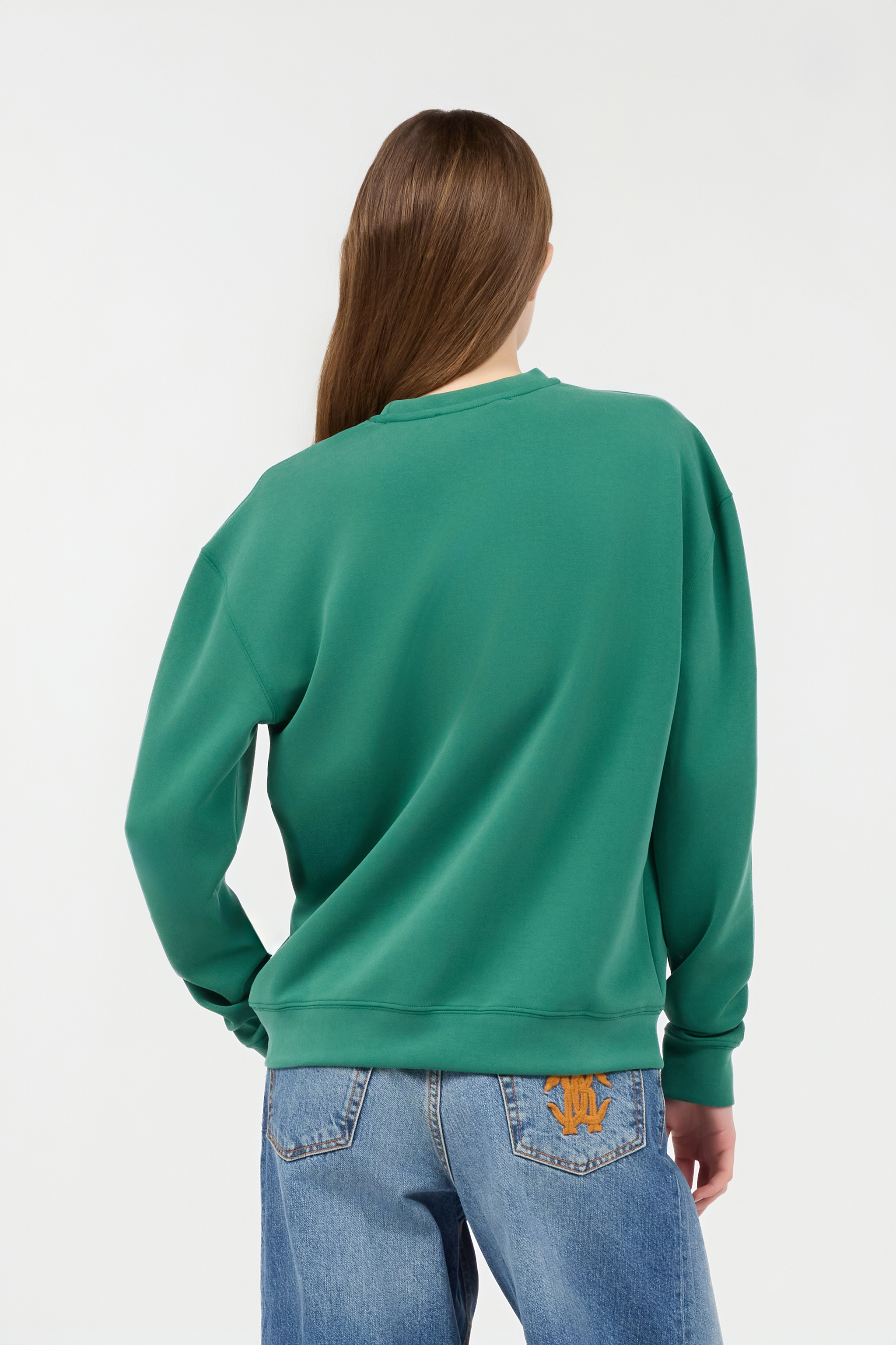 ROBERTO CAVALLI GRÜNES SWEATSHIRT MIT LOGO