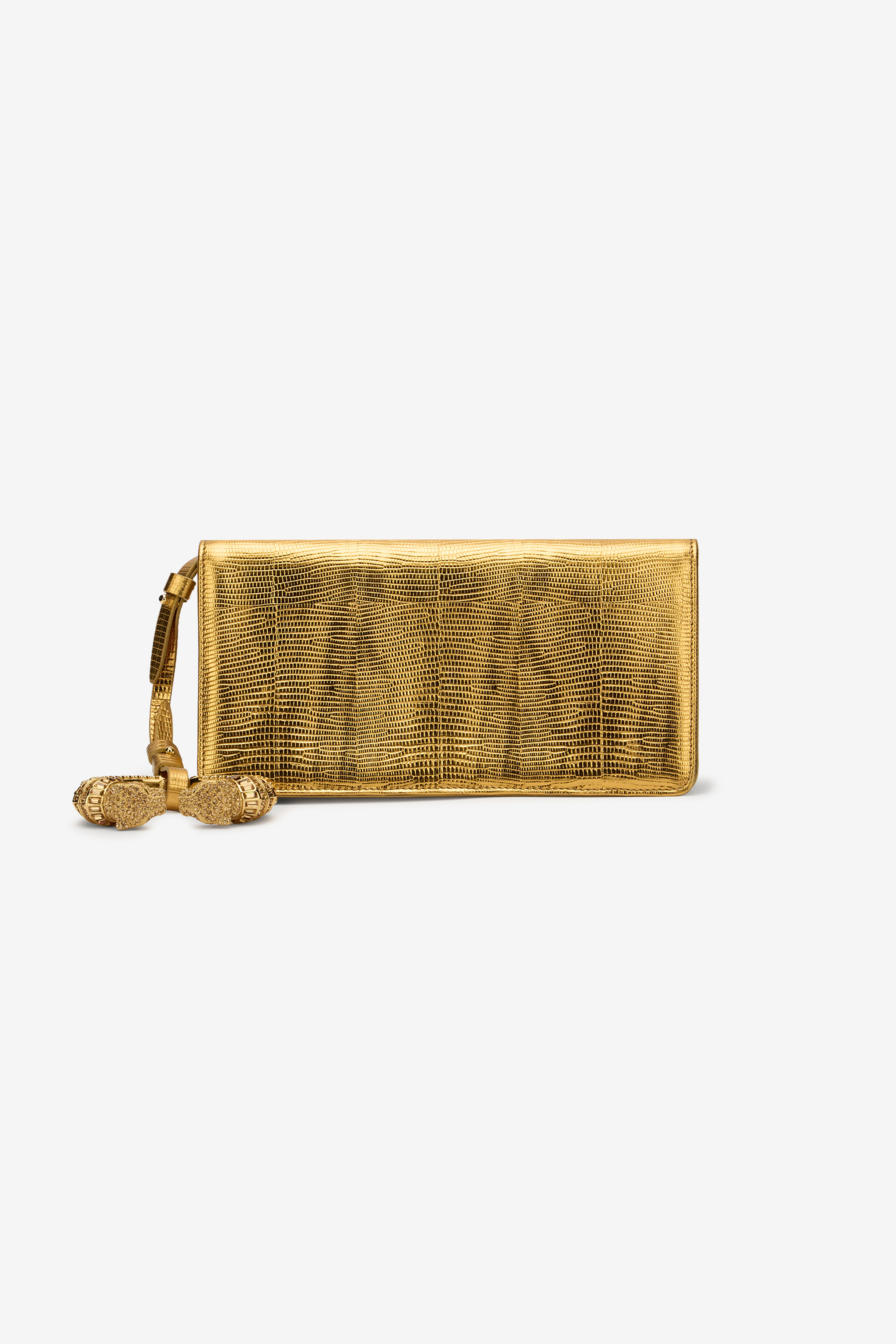 Roberto Cavalli Women's Gold Roar Pochette Bag Leather - Top Handle