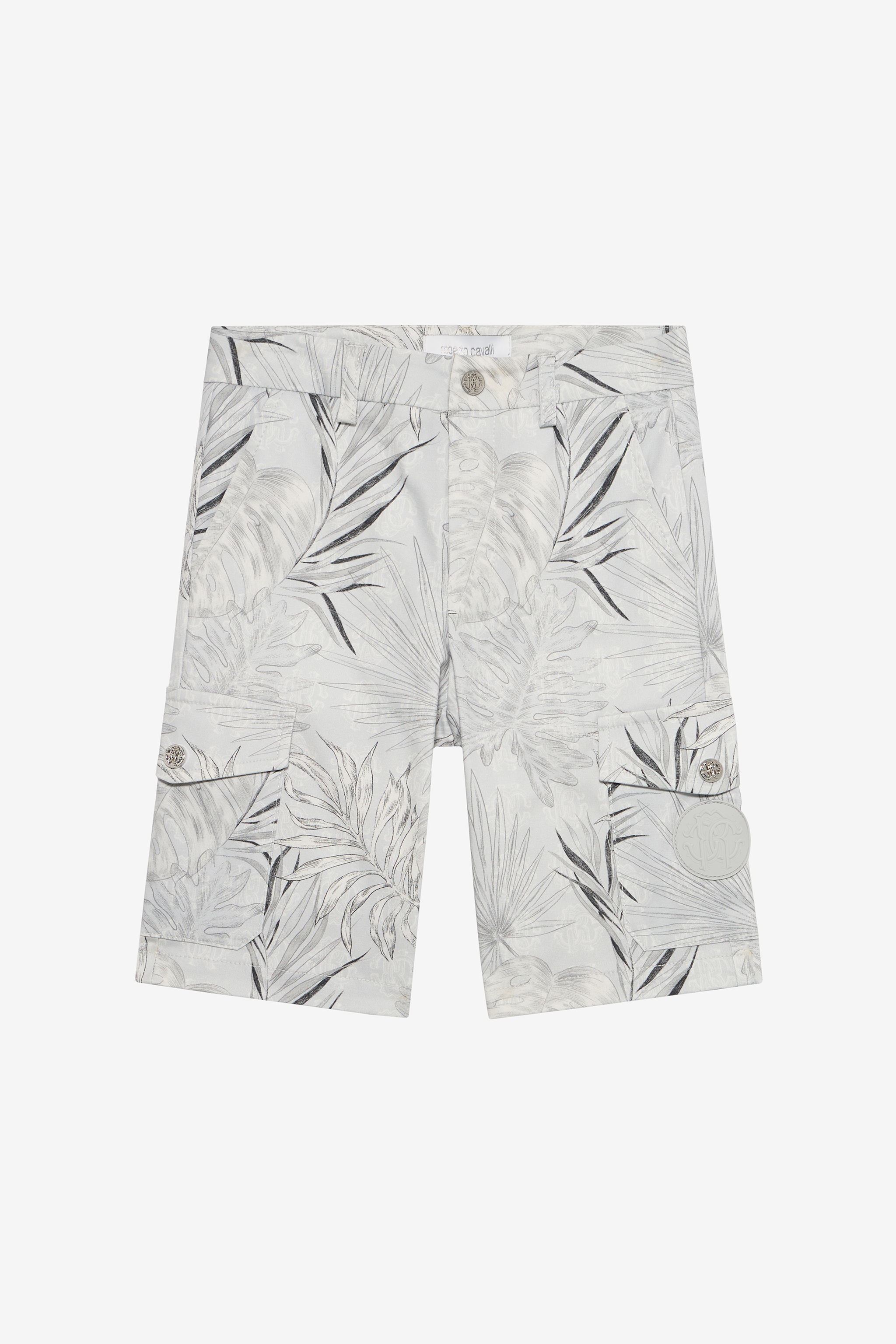 Roberto Cavalli Boys Grey Tropical Print Bermuda Shorts - Trousers