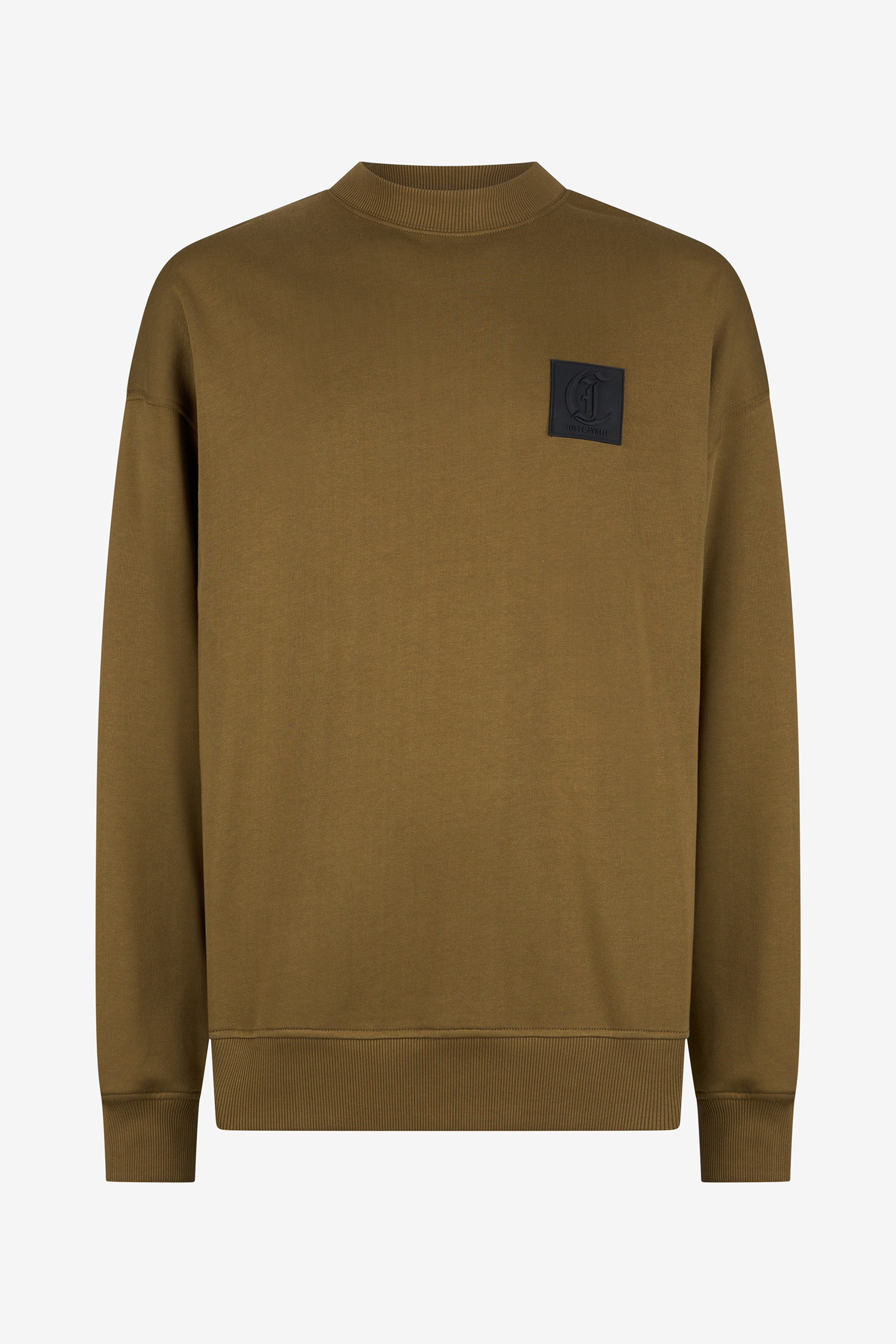 Military Green Sweatshirt With Logo Patch