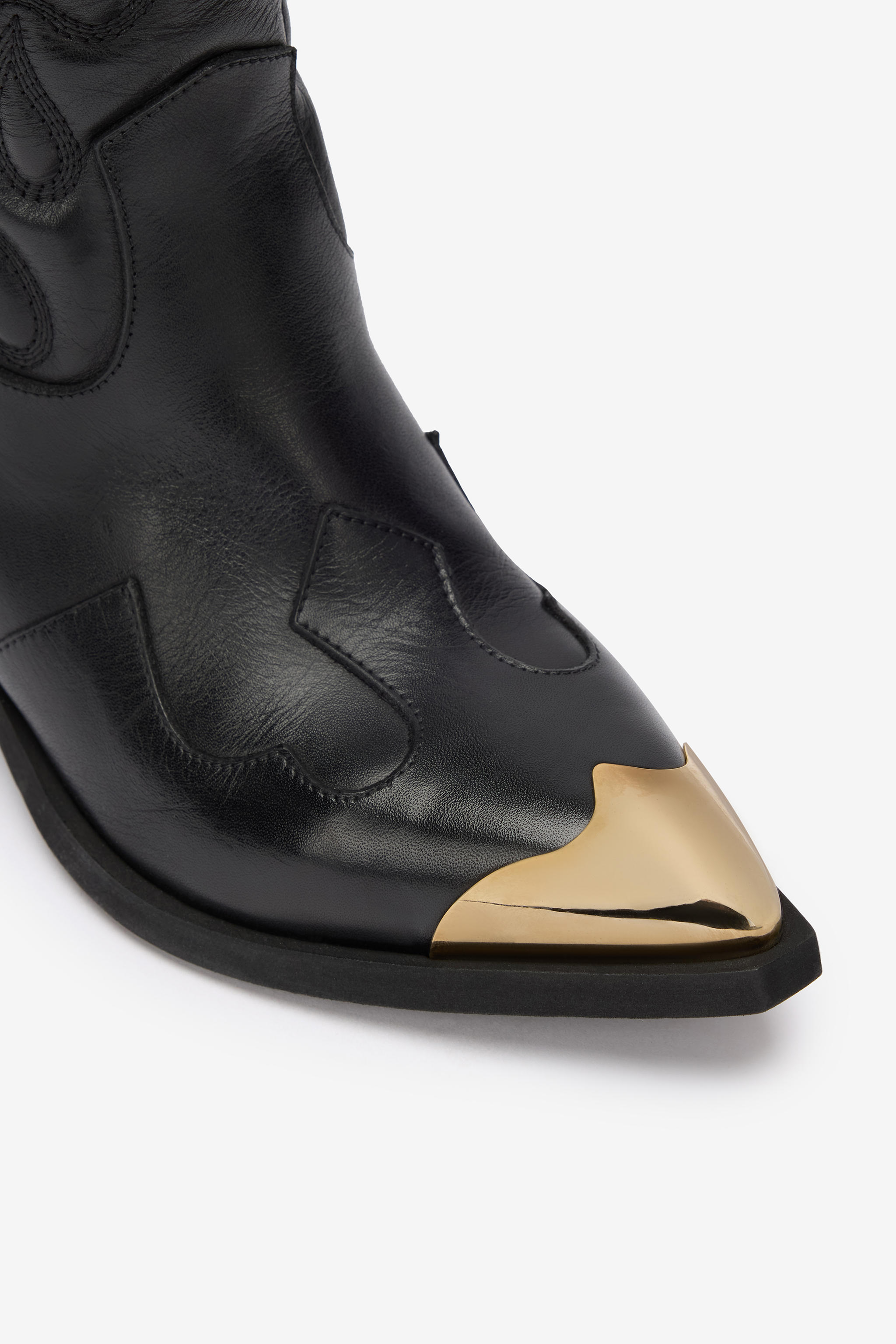 Roberto Cavalli Black Texan Boots In Multi
