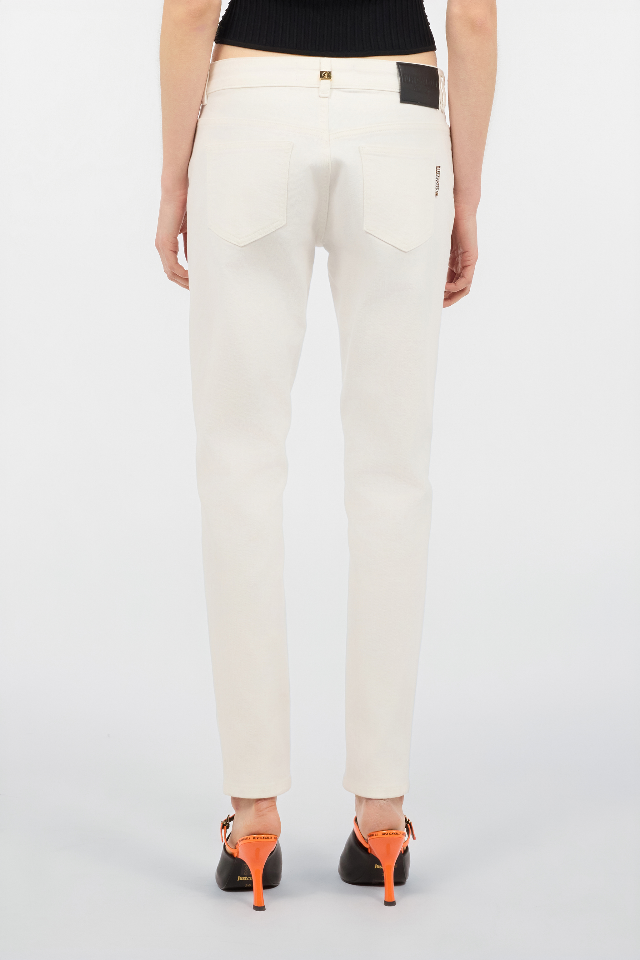 Roberto Cavalli Straight Leg Pants In White