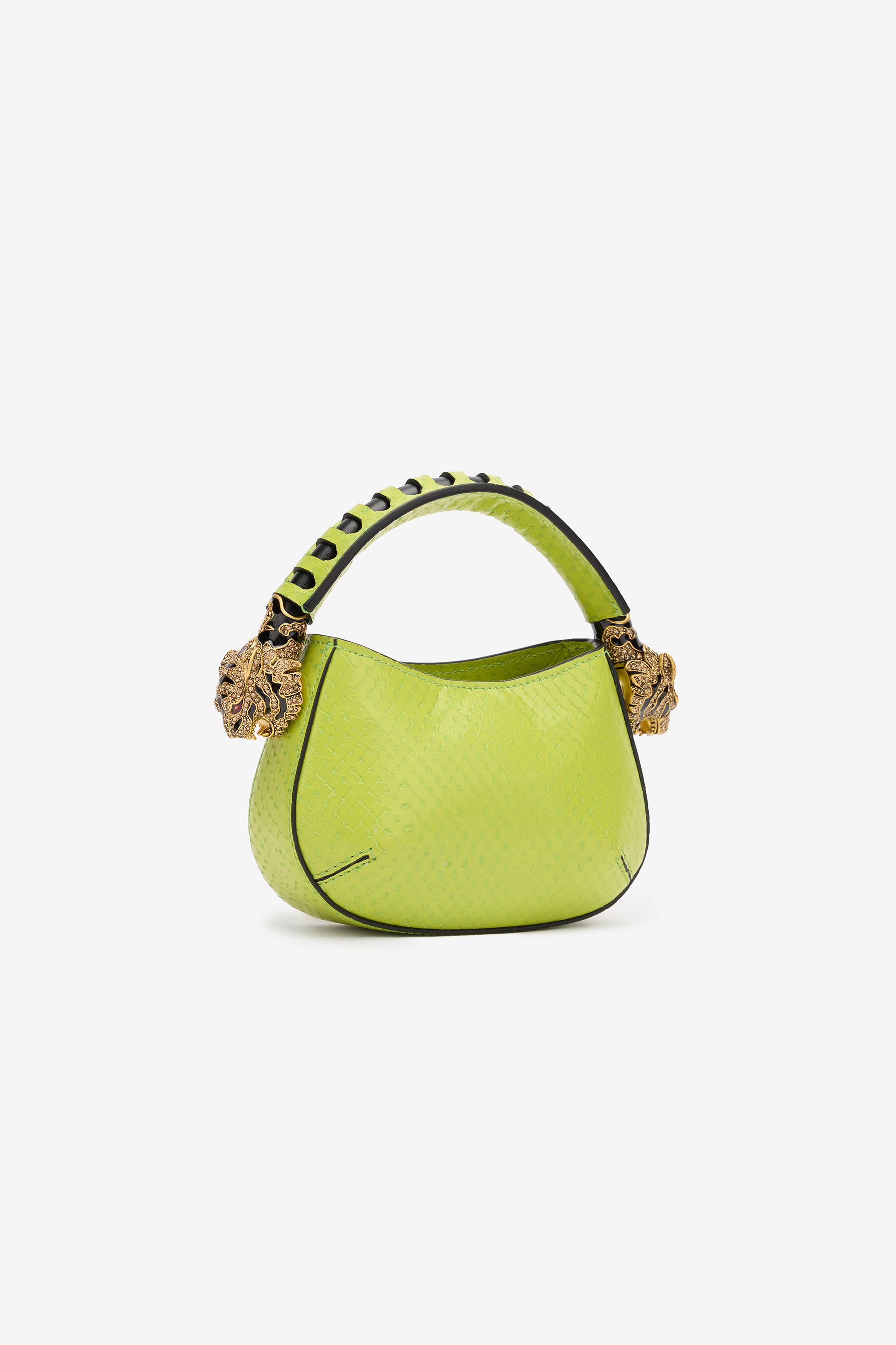 Shop Roberto Cavalli Roar Bag Mit Tigerköpfen In Light Green