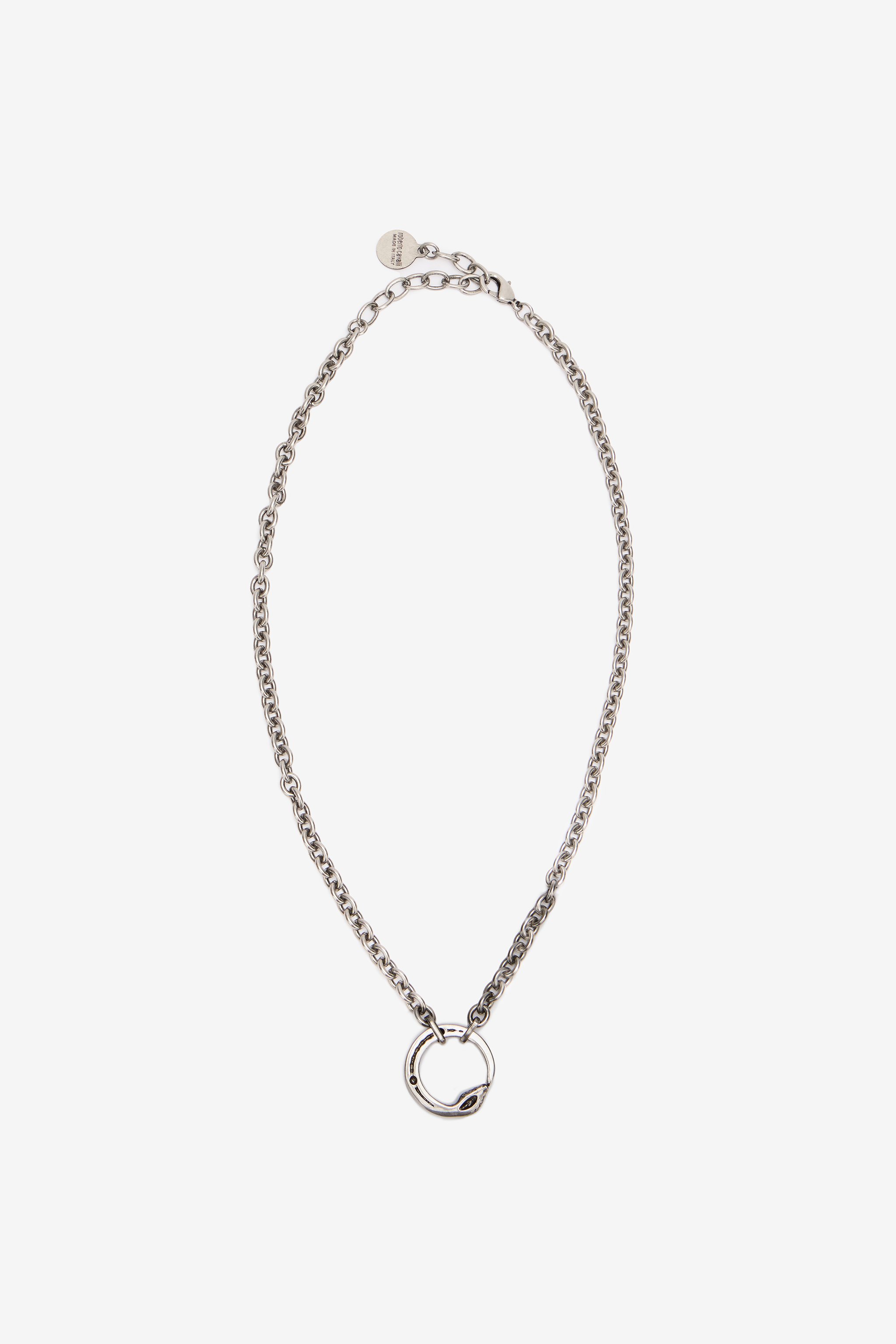 Roberto Cavalli Chain Necklace With Snake In Palladio Podium