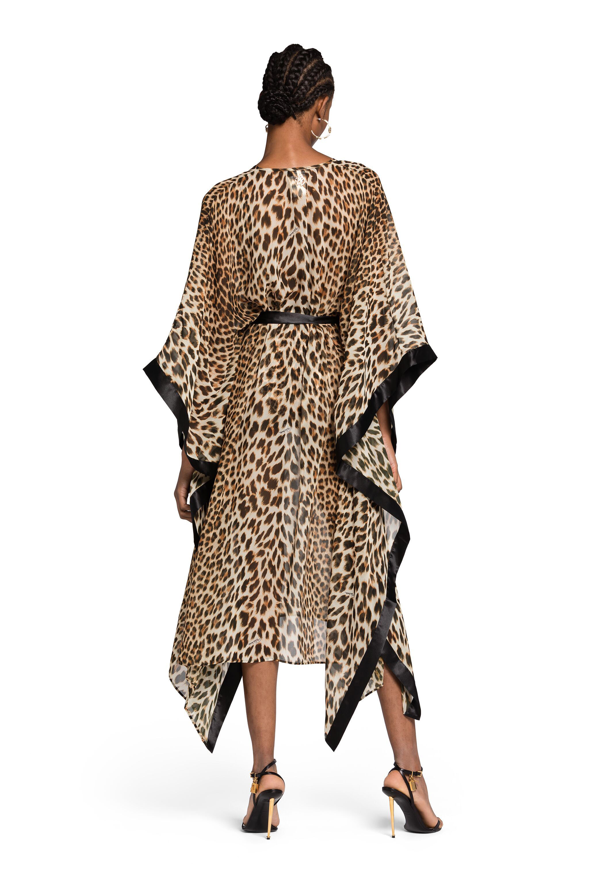 Leopard-Print Kaftan Dress
