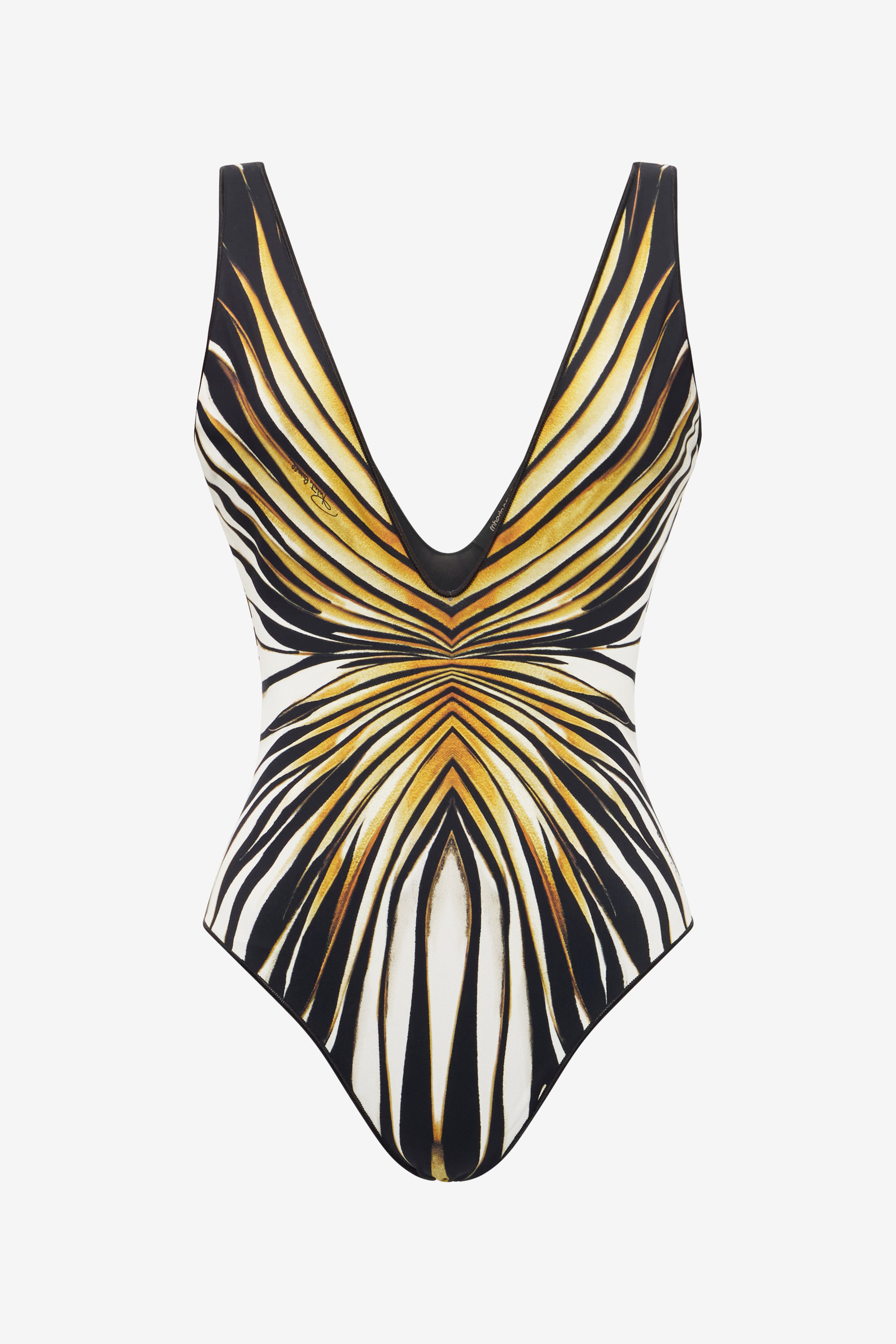 Ray Of Gold Print Swimsuit One-Piece in Gold for Women | Roberto