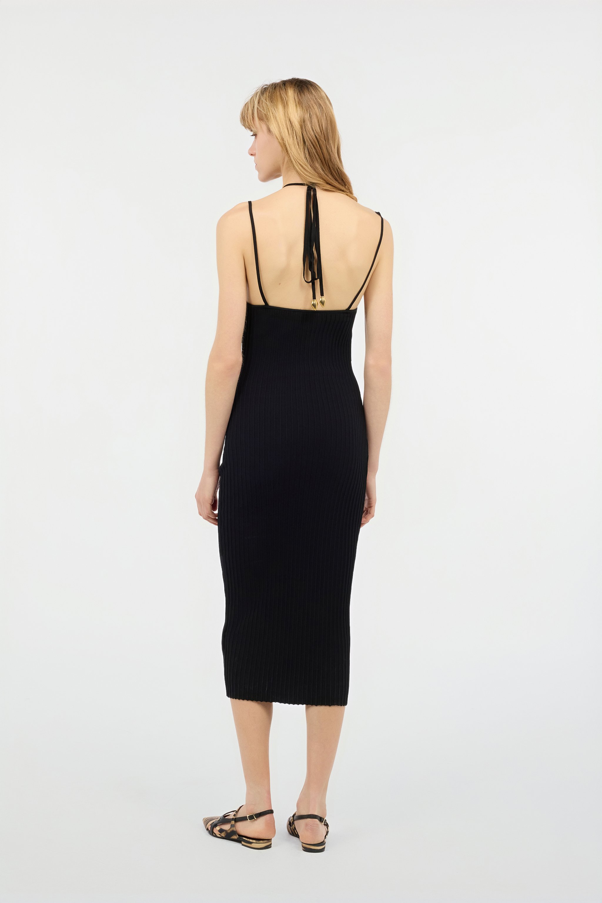 Rib-Knit Midi Dress