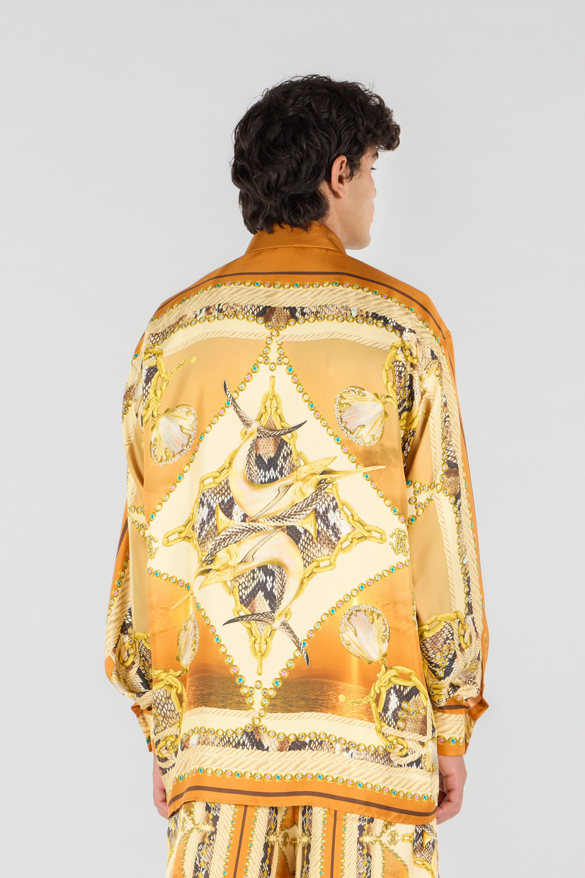 Sunset Print Silk Shirt