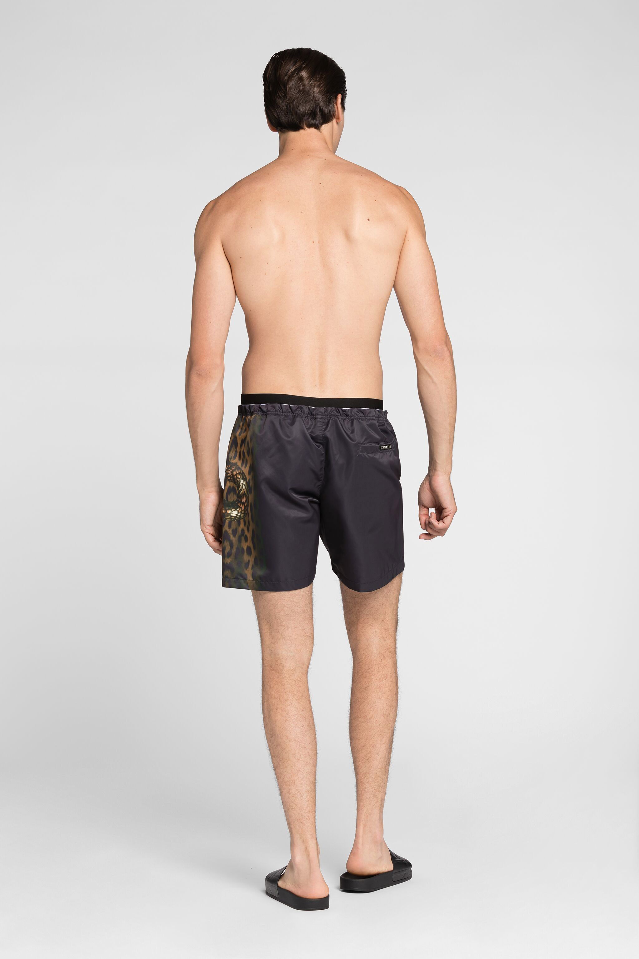 Leopard-print swim shorts