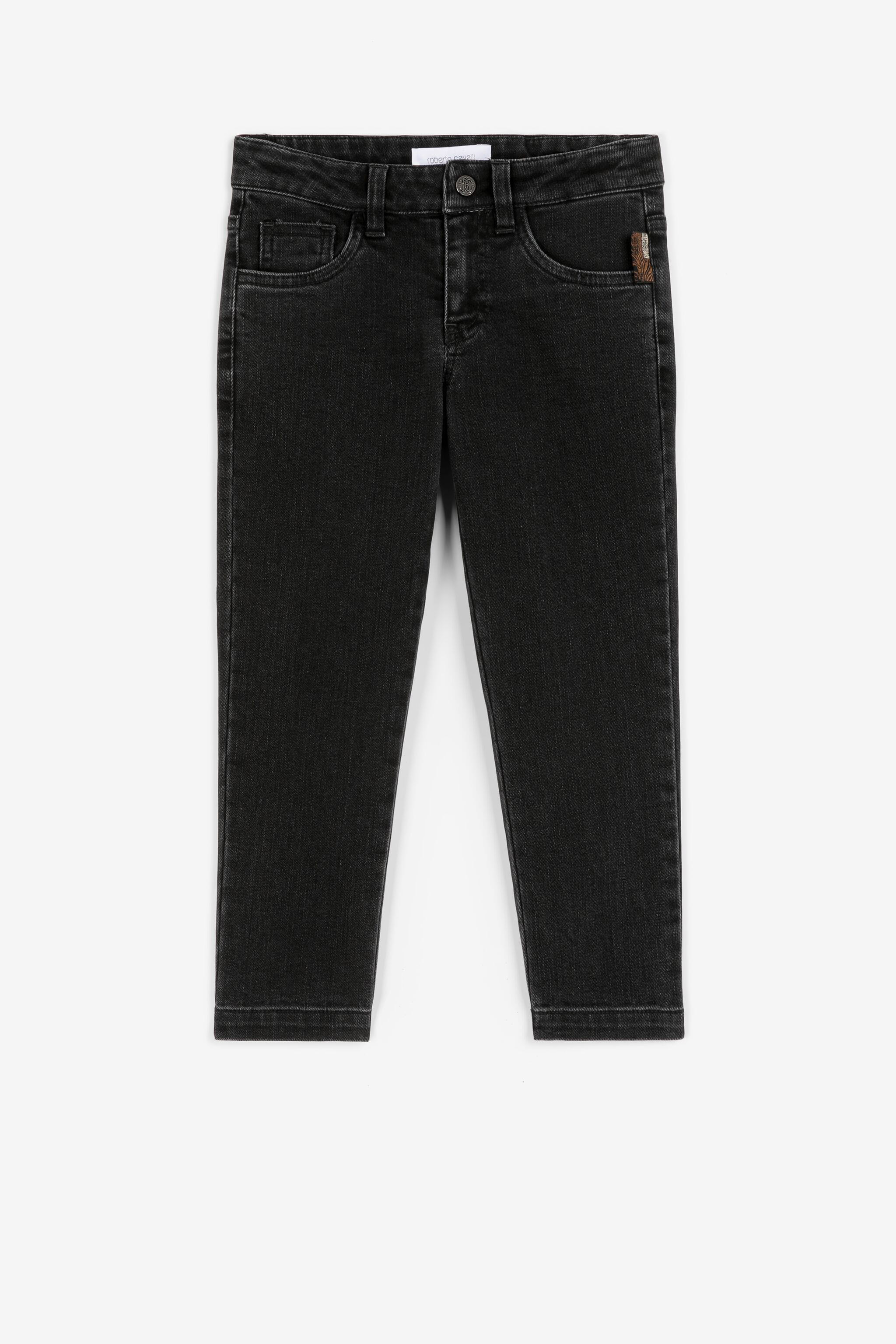 Roberto Cavalli Boys Black Logo-Patch Straight-Leg Jeans - Ready To Wear
