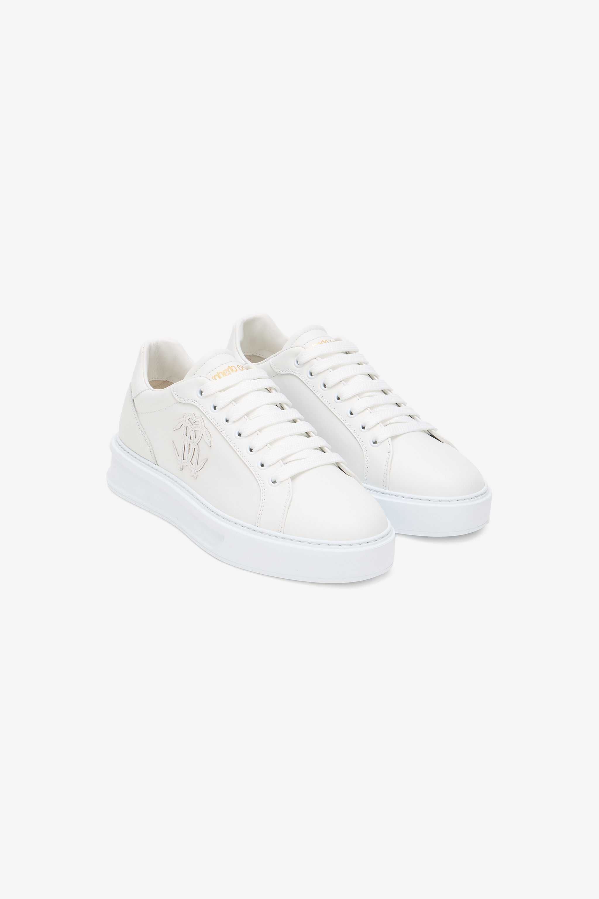 Roberto Cavalli Women's White Sneaker With Monogram Rc - Shoes