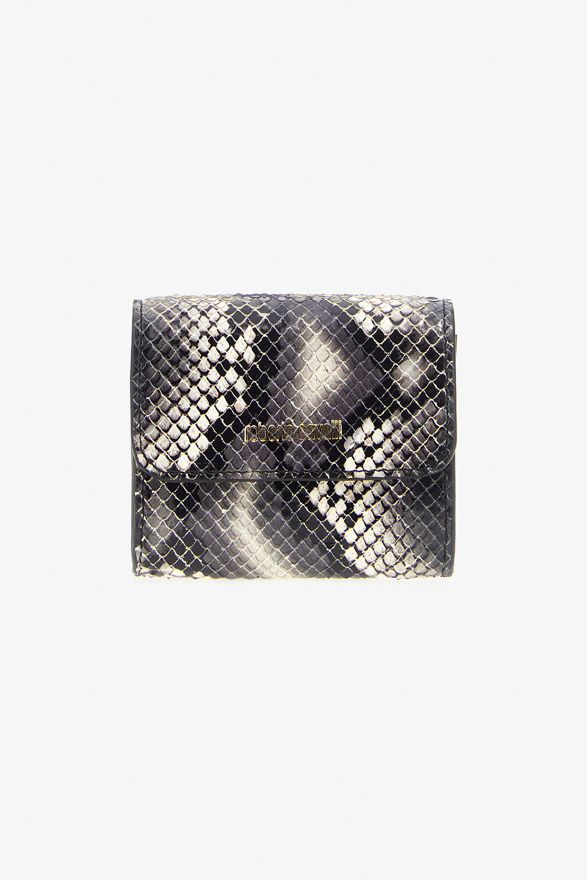 ROBERTO CAVALLI LOGO SMALL WALLET IN PRINTED LEATHER