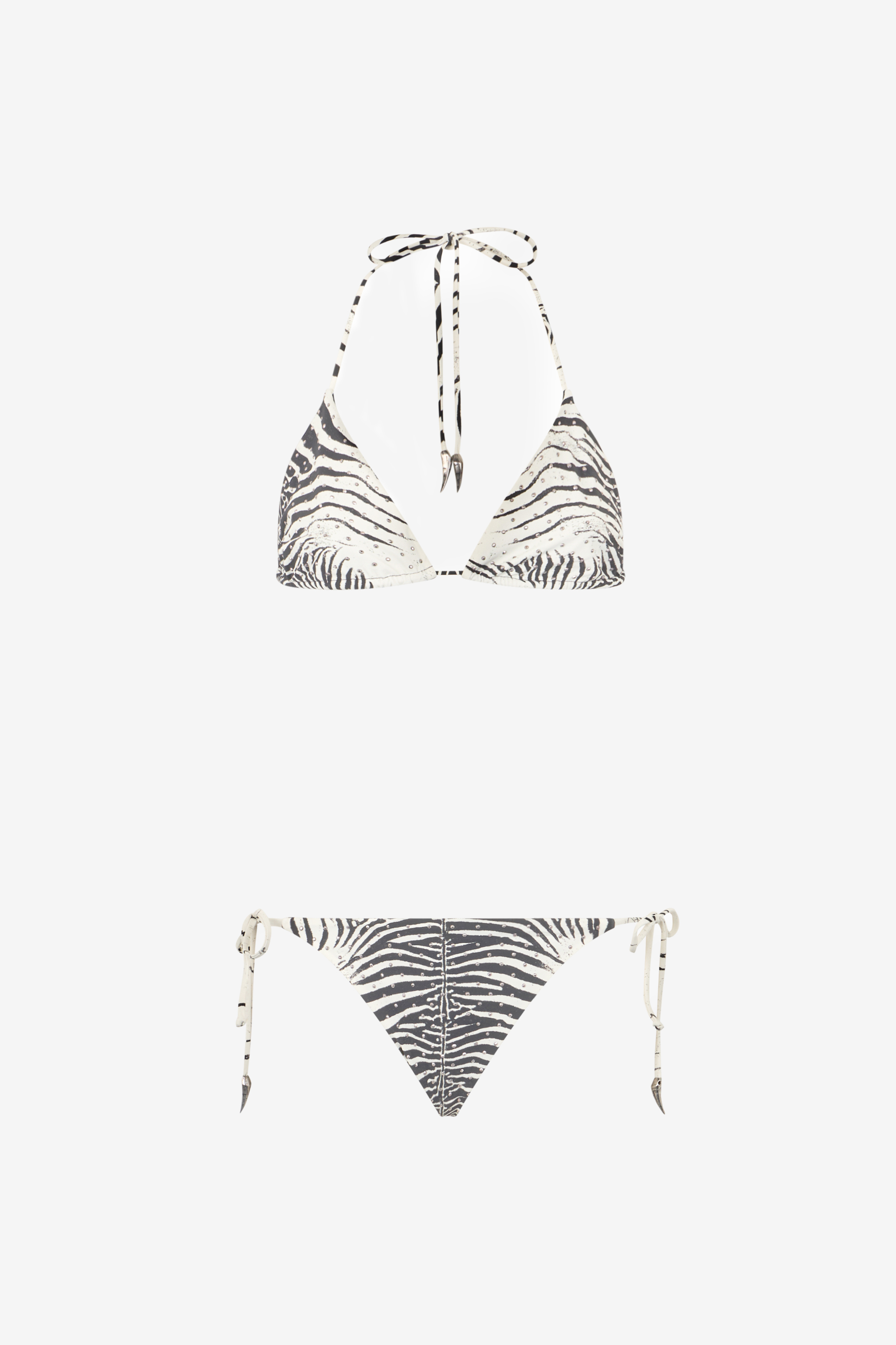Roberto Cavalli Zebra-print Bikini In Black/white