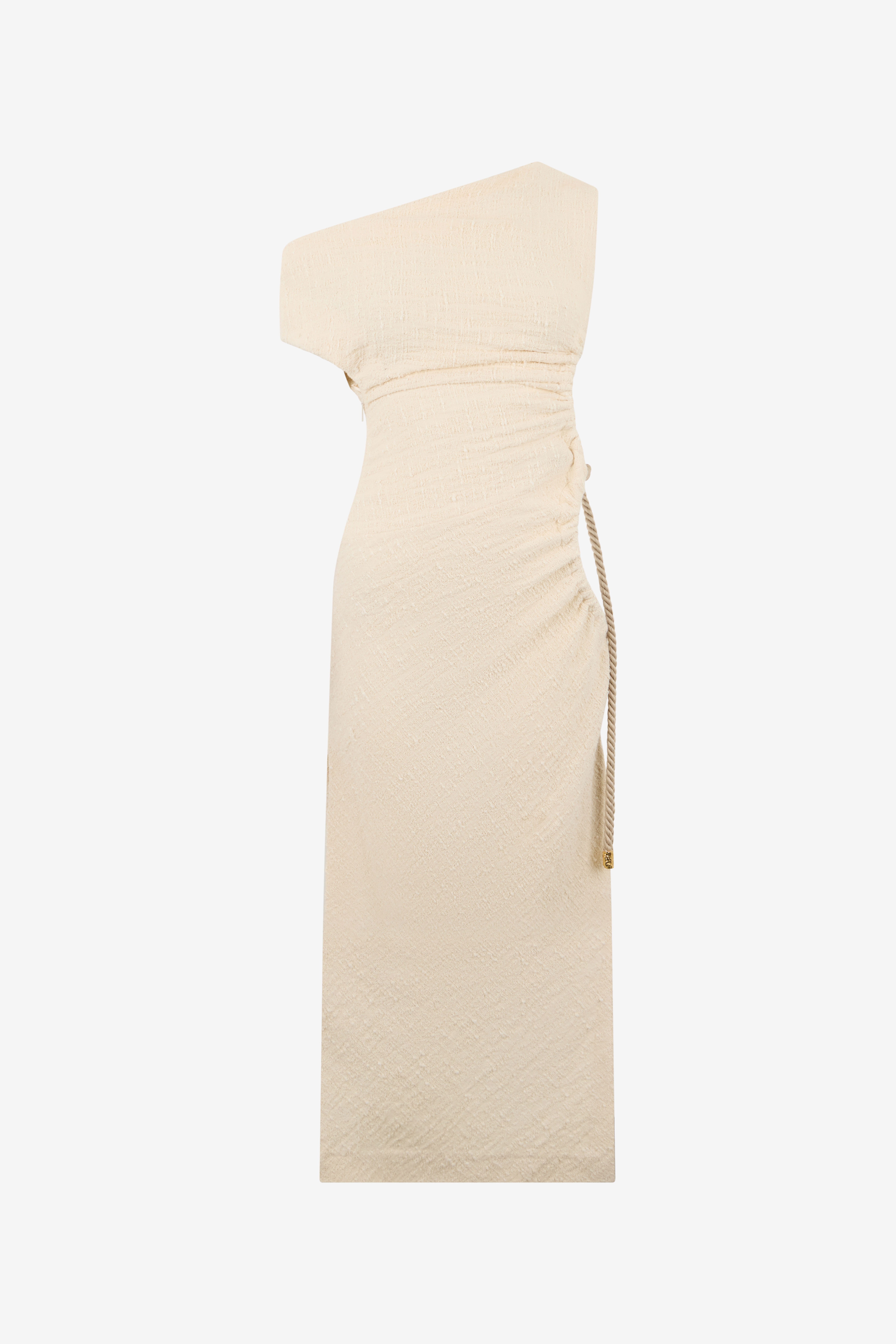 Roberto Cavalli Ivory One-shoulder Midi Dress With Cut-out In White