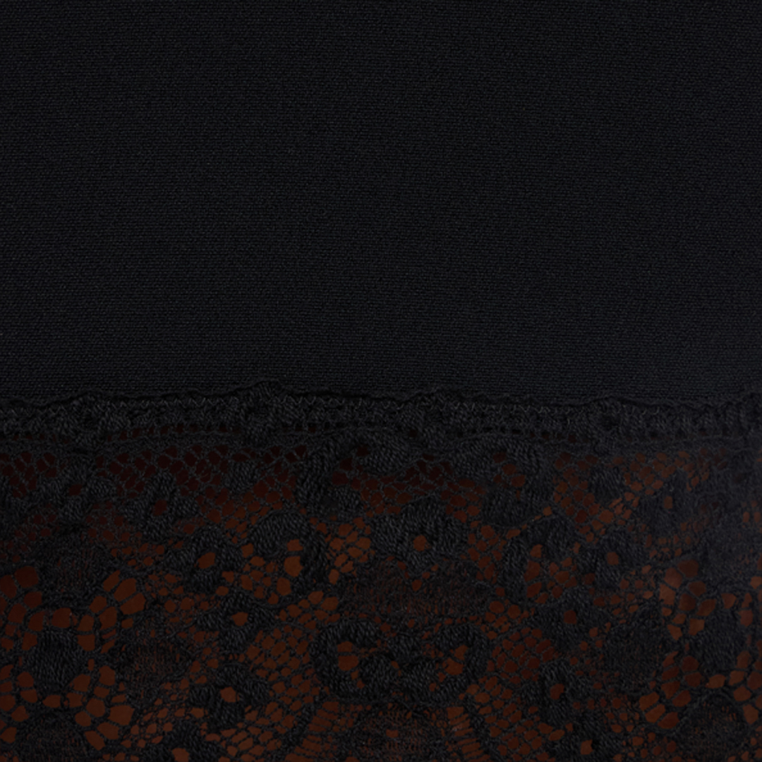 Mini Dress With Lace On The Hem