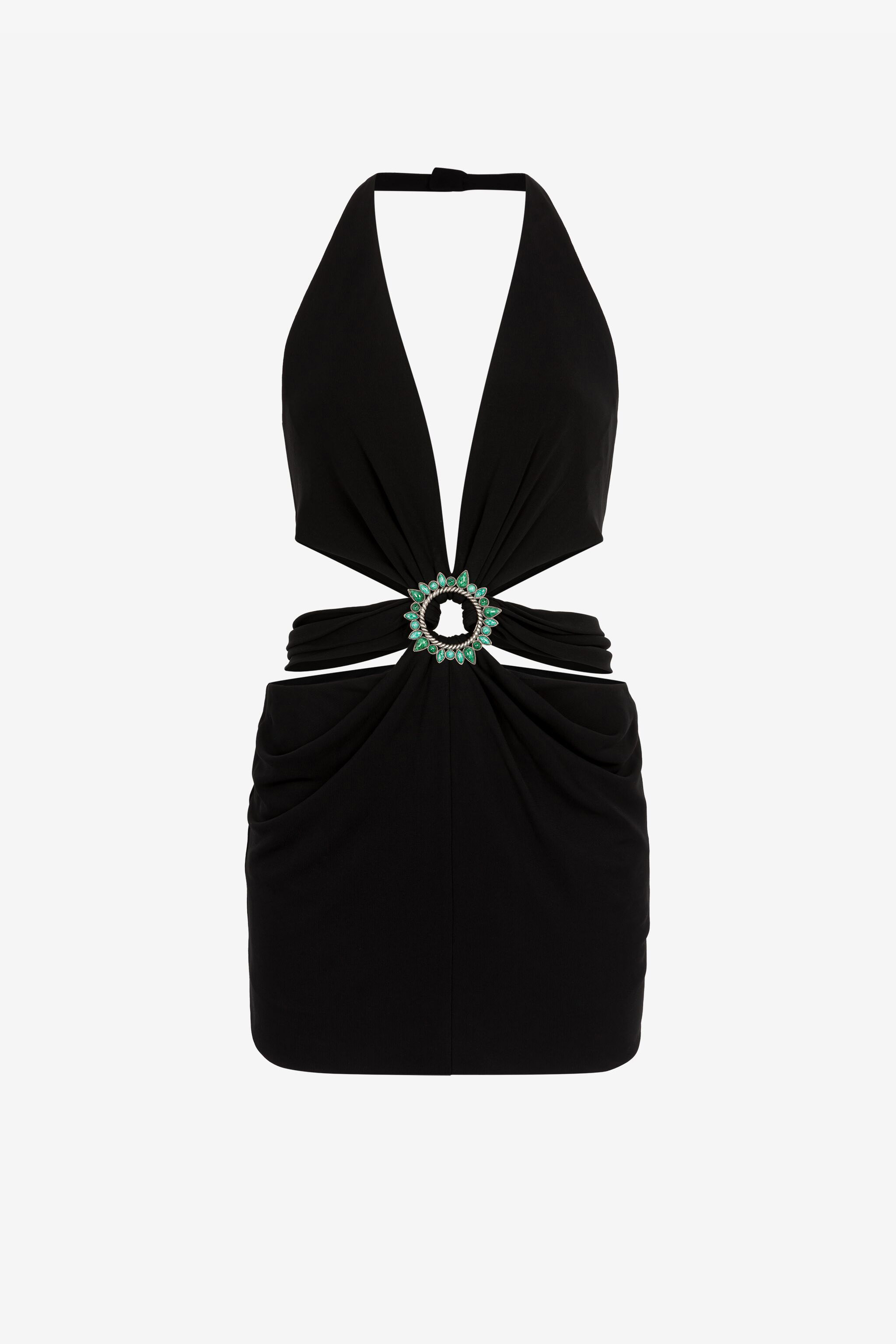 Roberto Cavalli Women's Black Embellished Cut-Out Mini Dress - Dresses
