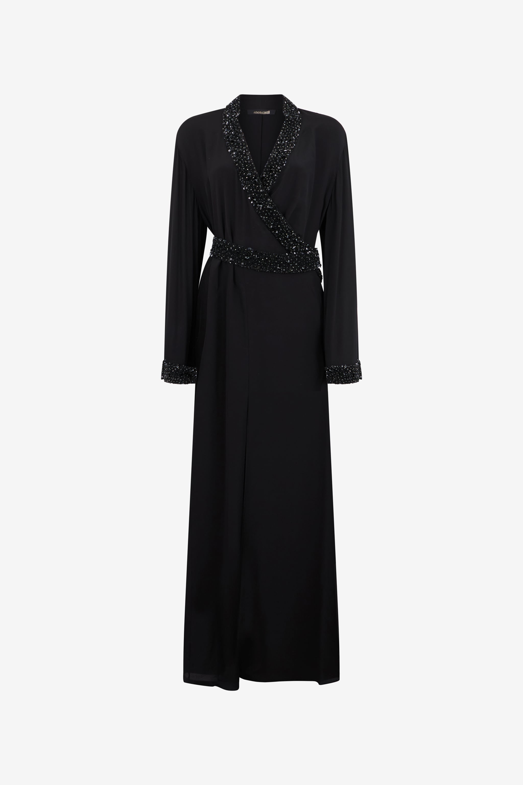 Roberto Cavalli Silk Maxi Dress with Embellished Detail