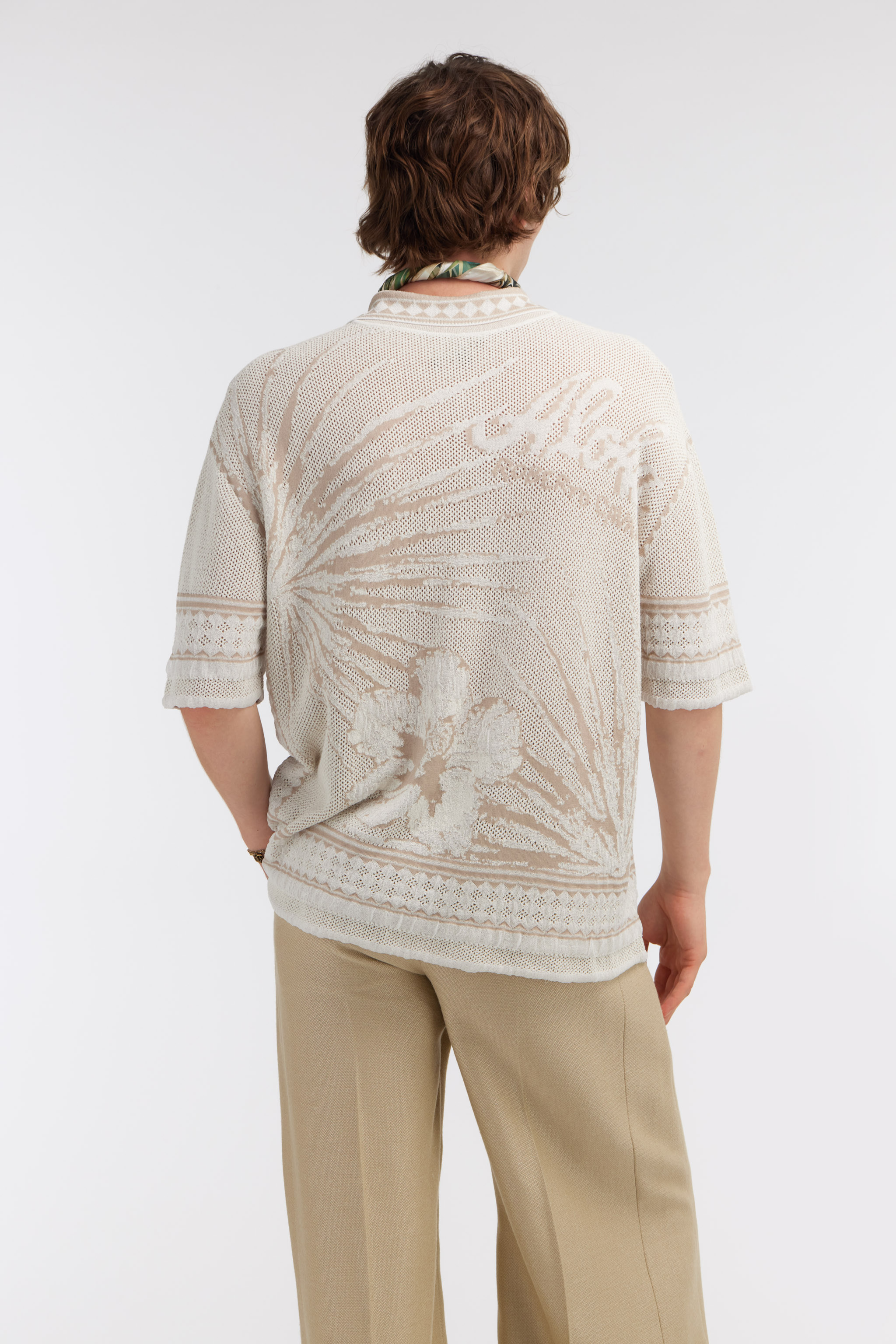 Roberto Cavalli Polo Shirt With Embroidery In Ivory