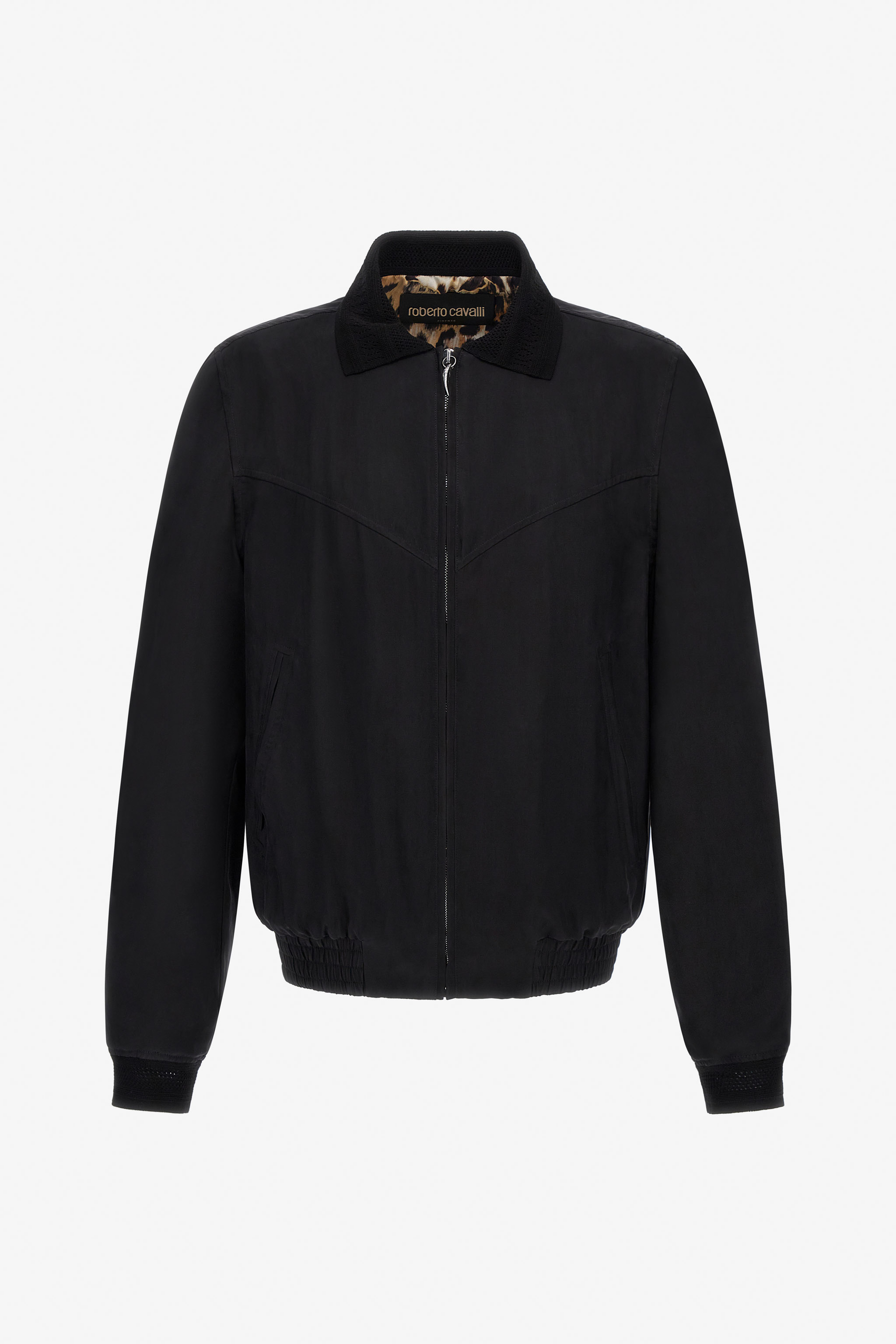 Roberto Cavalli Men's Black Bomber Jacket - Coats & Jackets