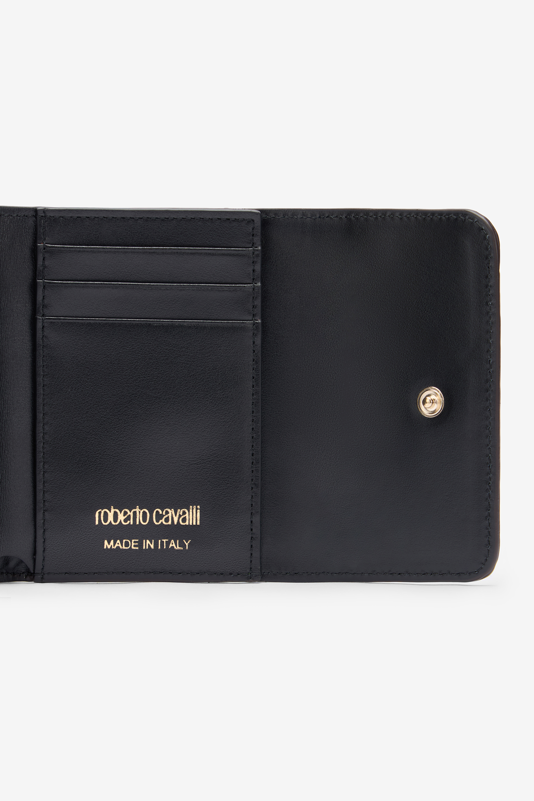 ROBERTO CAVALLI METALLIC-GELDBÖRSE MIT SCHLANGENSCHUPPEN-EFFEKT