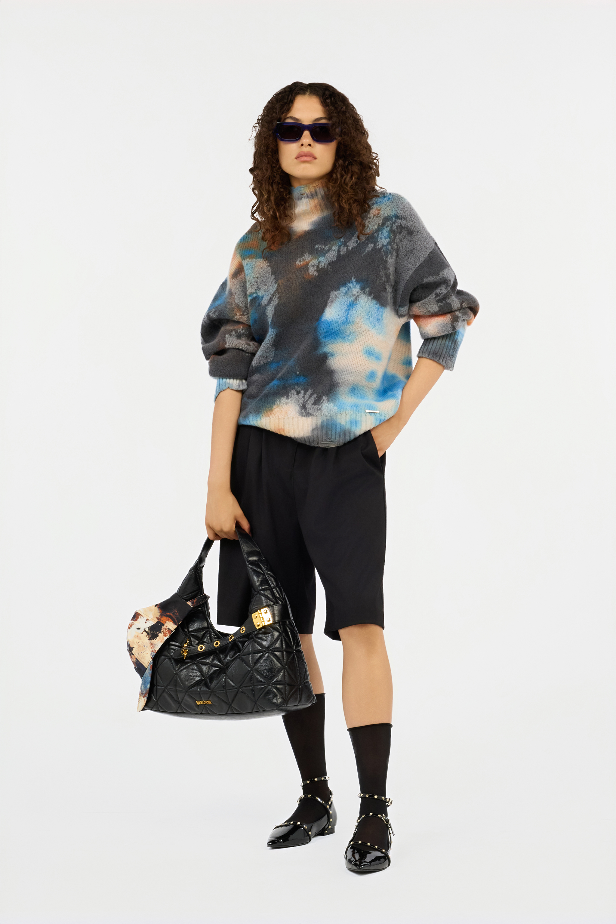 Roberto Cavalli Rusty Stain Print Sweater In Multi