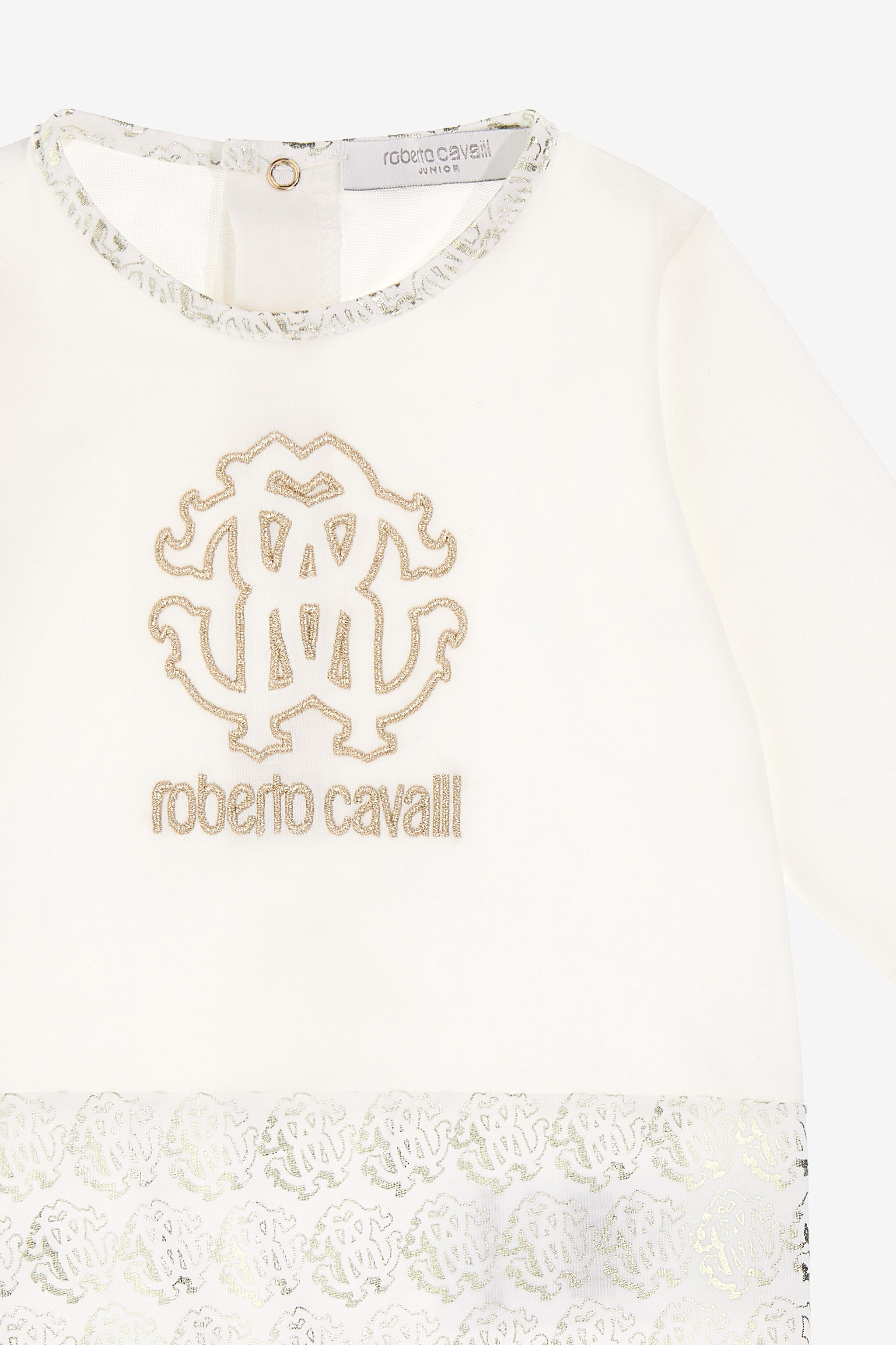 Roberto Cavalli Rc Monogram Babygrow Set In Gold