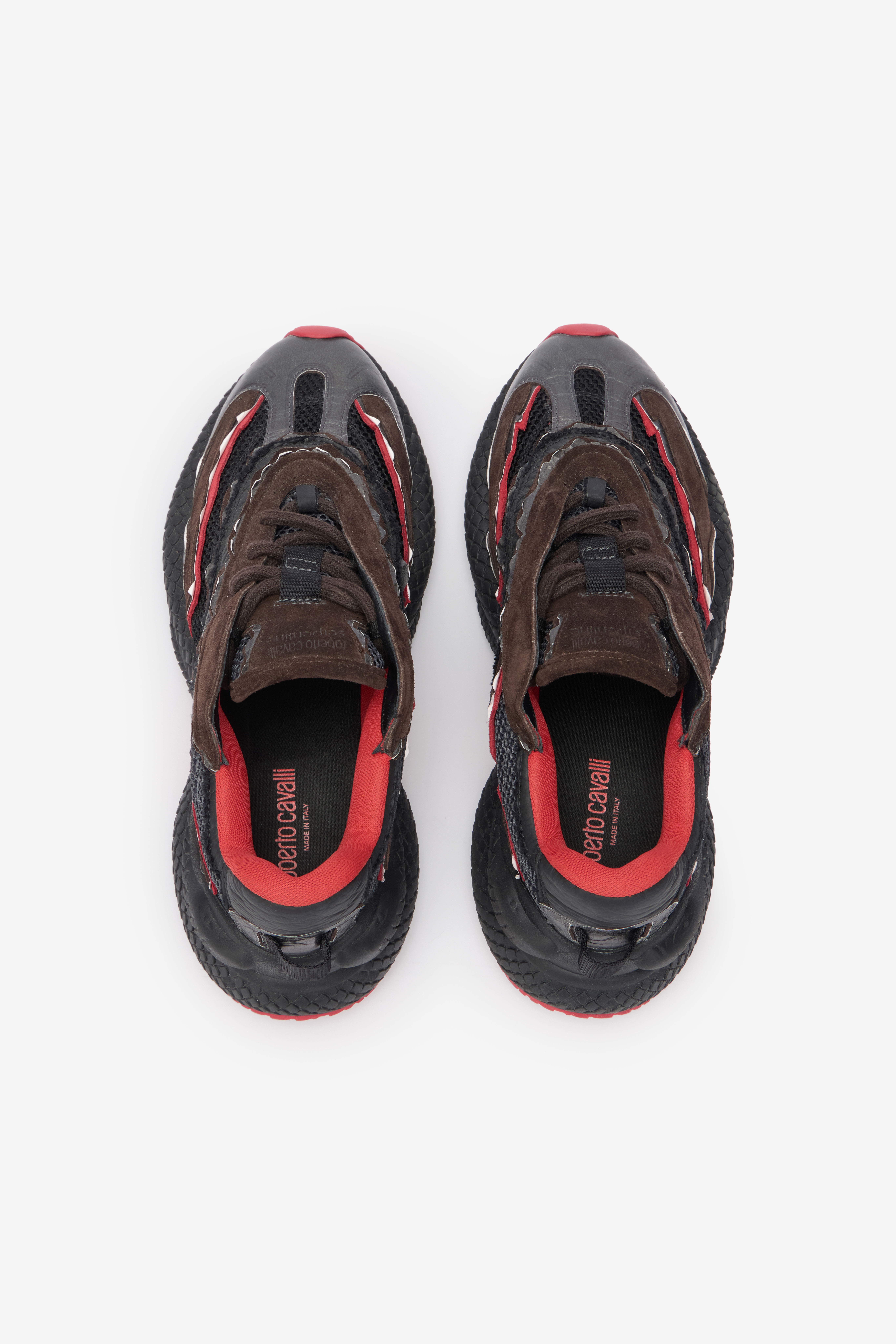 Roberto Cavalli Serpentine Sneaker In Black