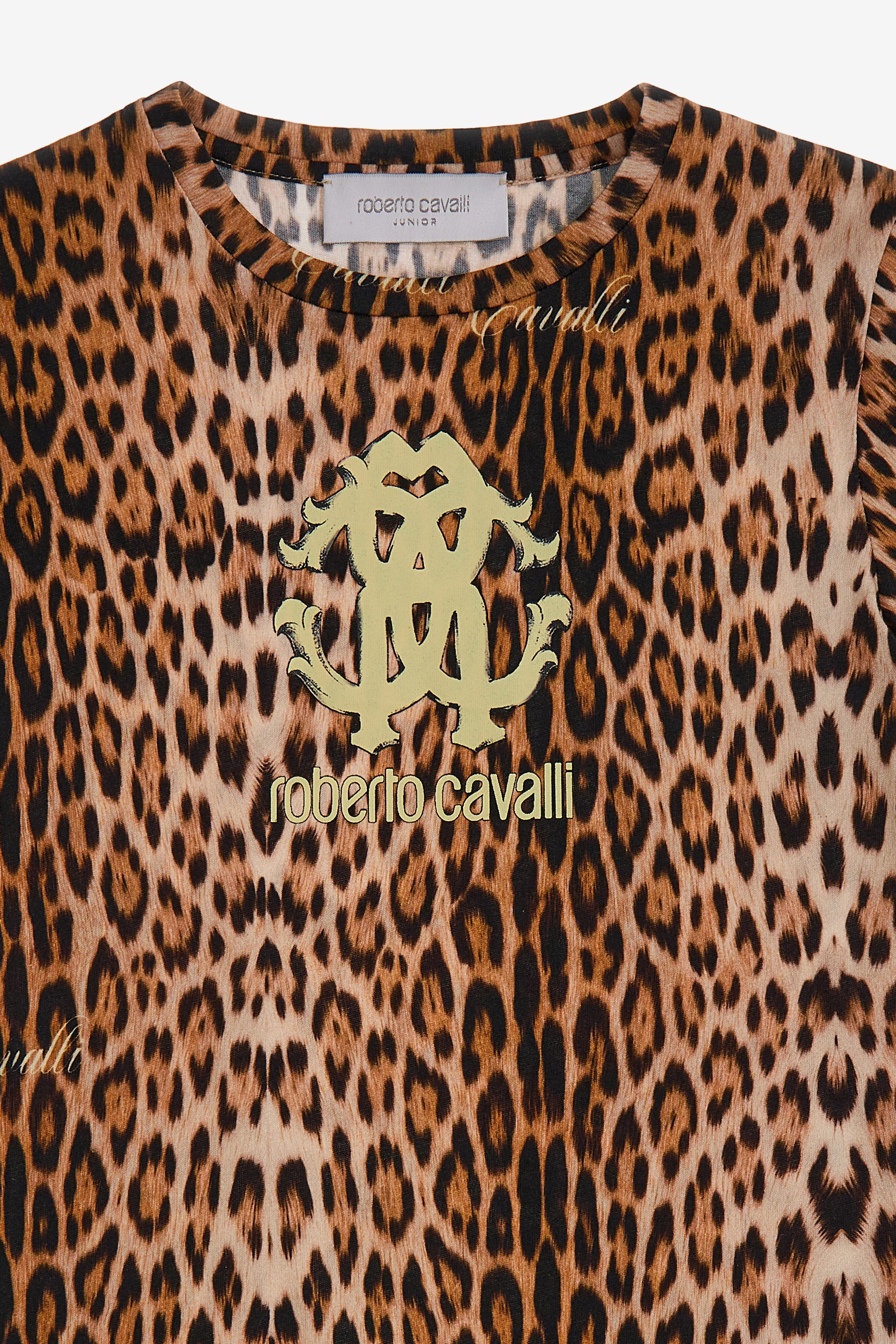 ROBERTO CAVALLI JAGUAR SKIN PRINTED T-SHIRT 