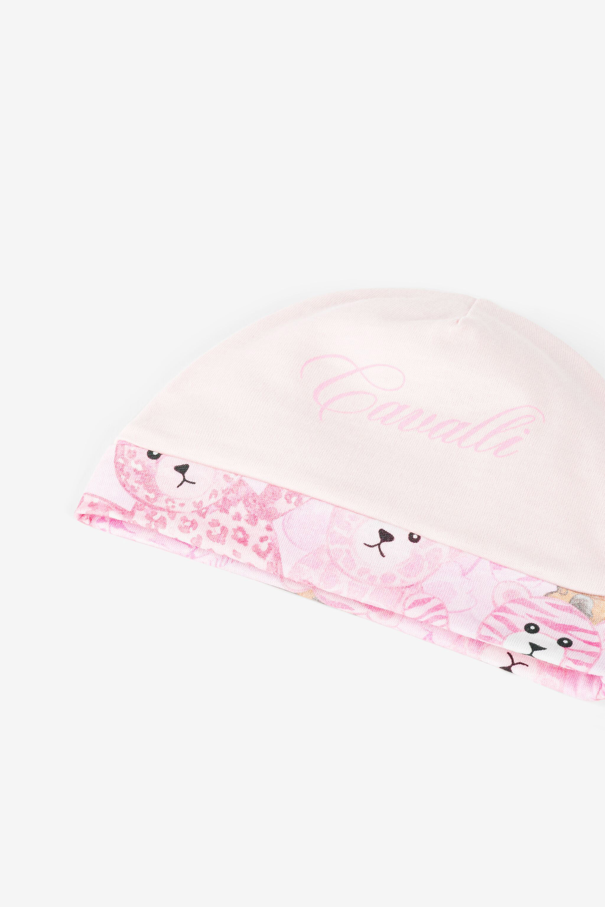 ROBERTO CAVALLI SET AUS STRAMPLER UND MÜTZE MIT PRINT