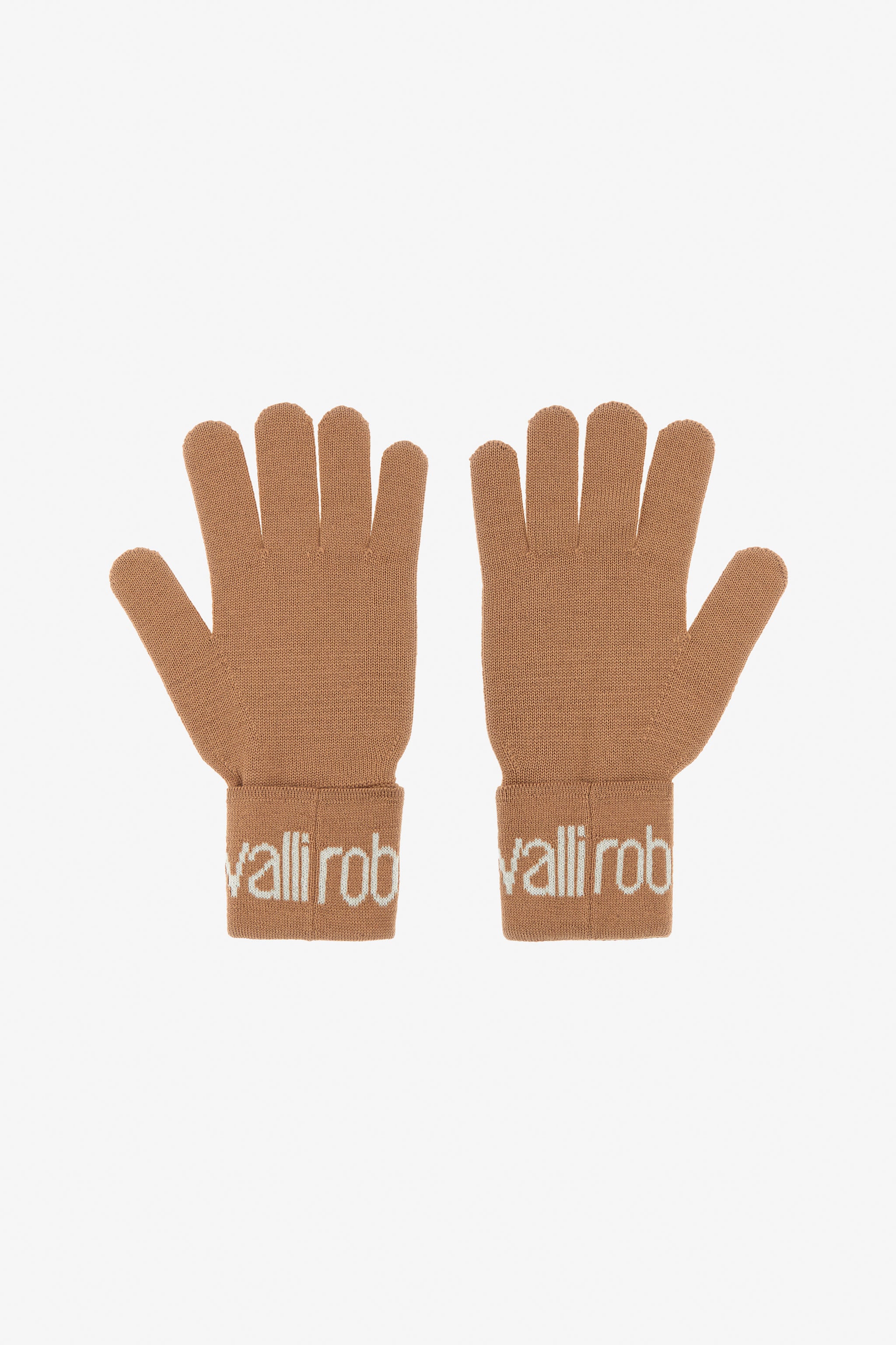 Roberto Cavalli Wool Blend Gloves with Logo | Thumbnail 2