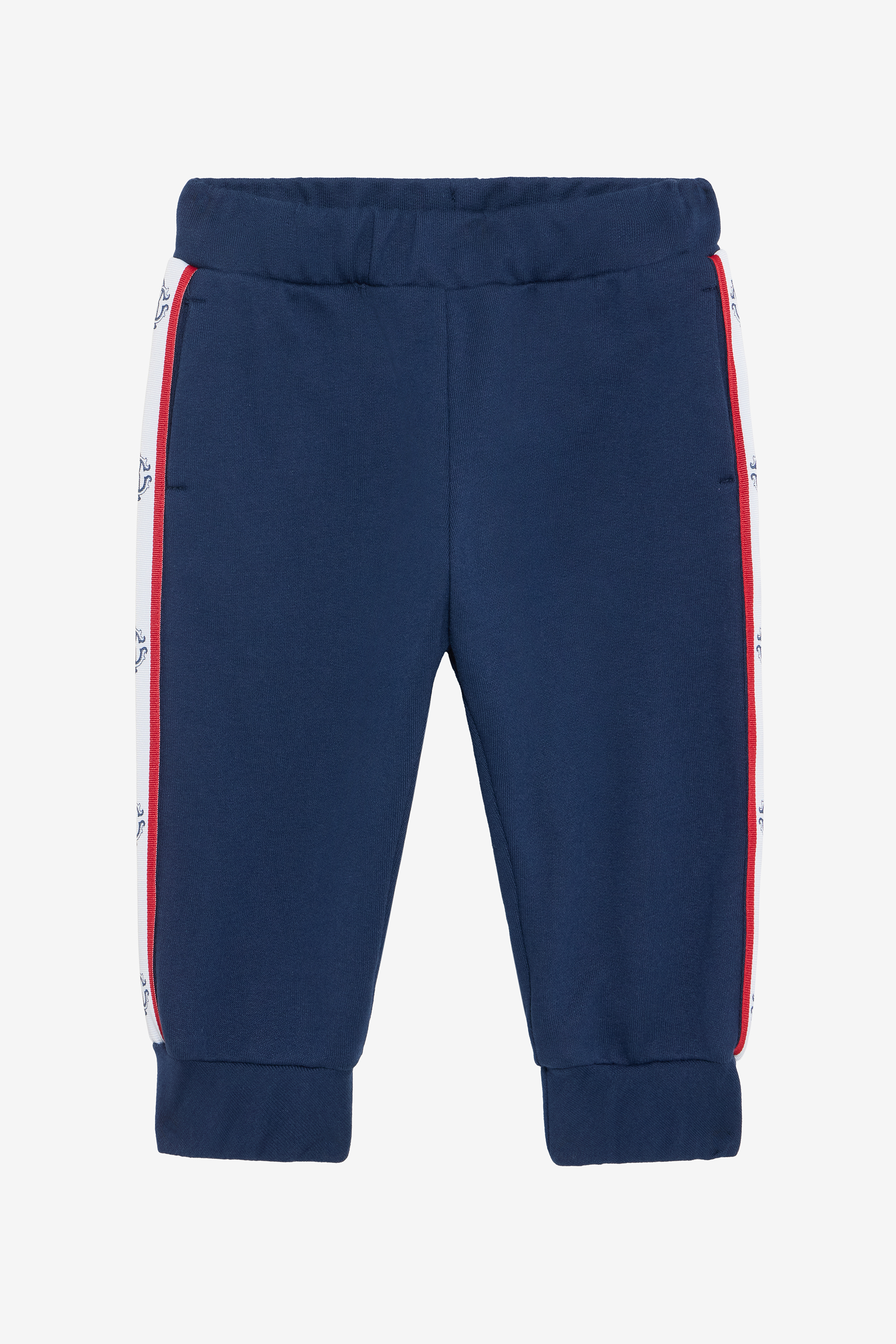 Roberto Cavalli Boys Fleece Pants With Striped Details - Trousers Navy