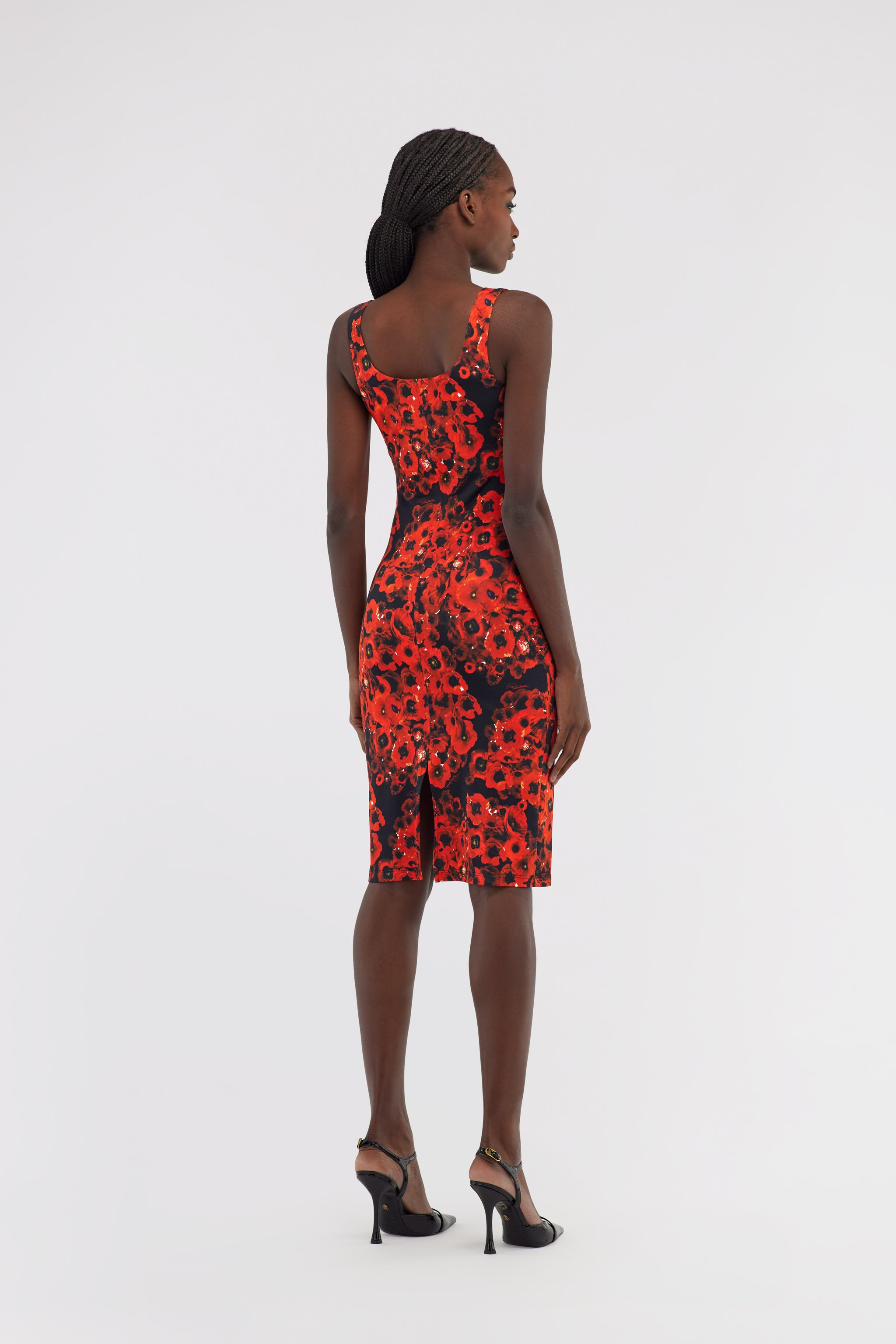Roberto Cavalli Dress With Rc Print In Red