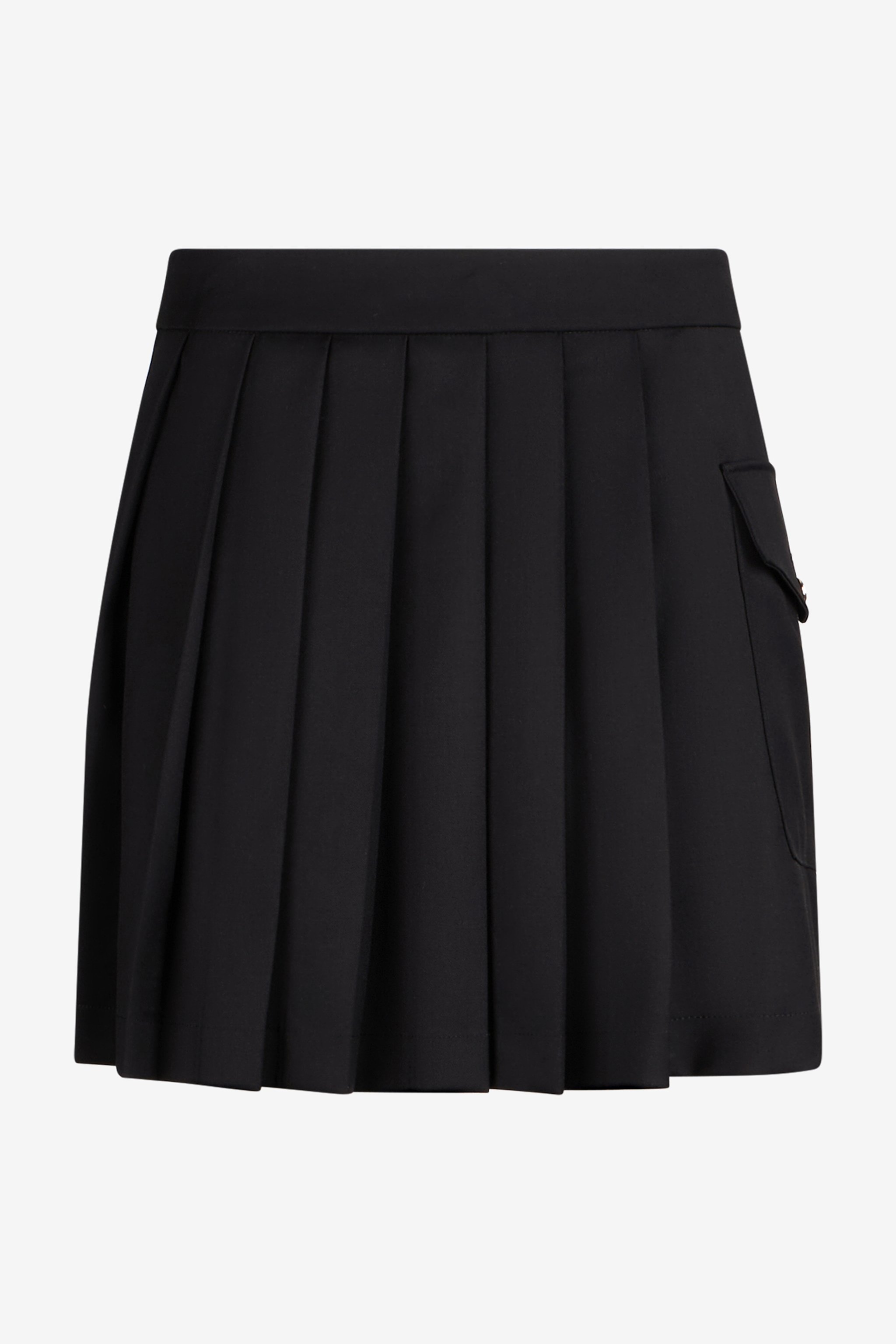 Roberto Cavalli Black Pleated Mini Skirt With Pocket