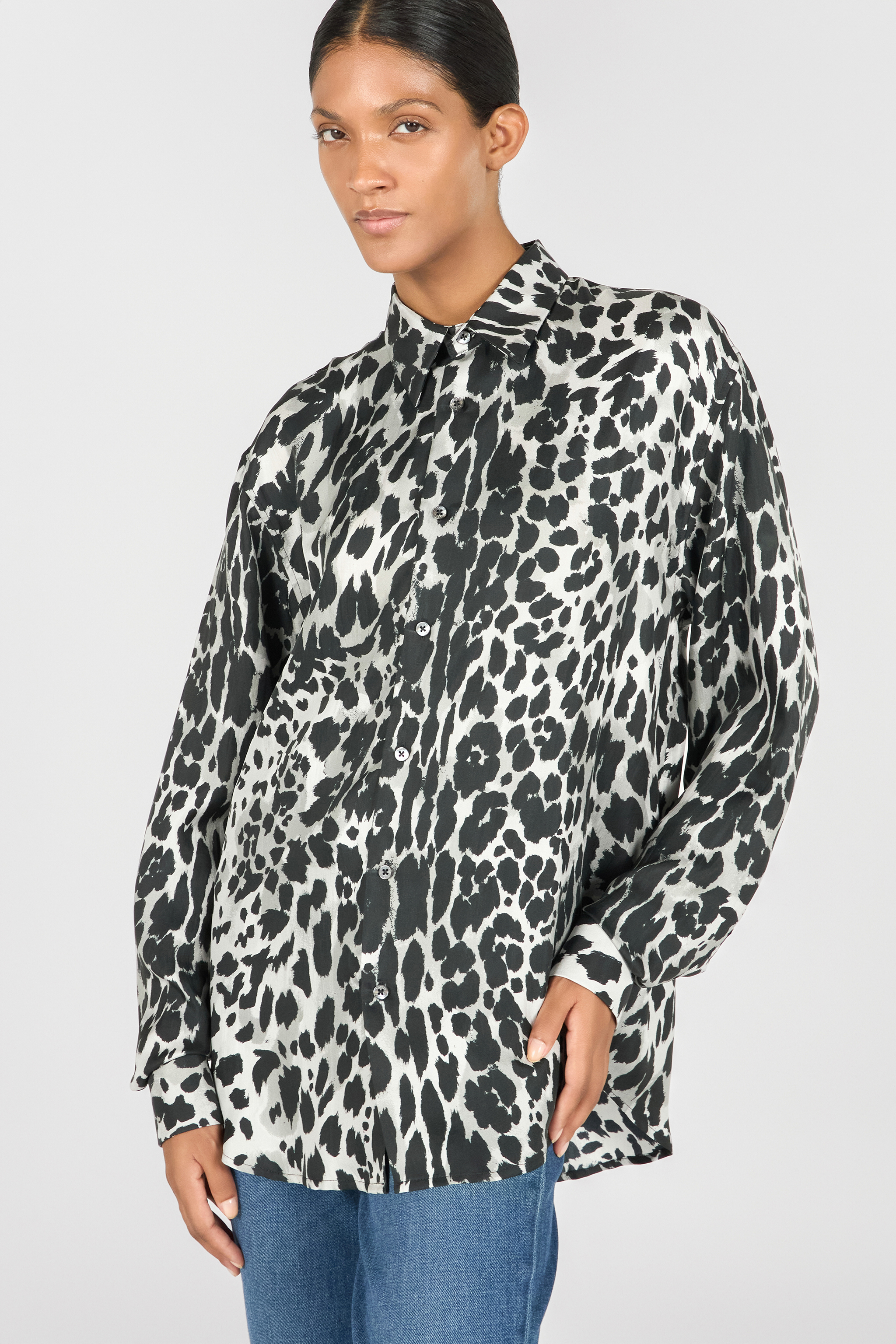 Roberto Cavalli Jaguar Skin Print Shirt