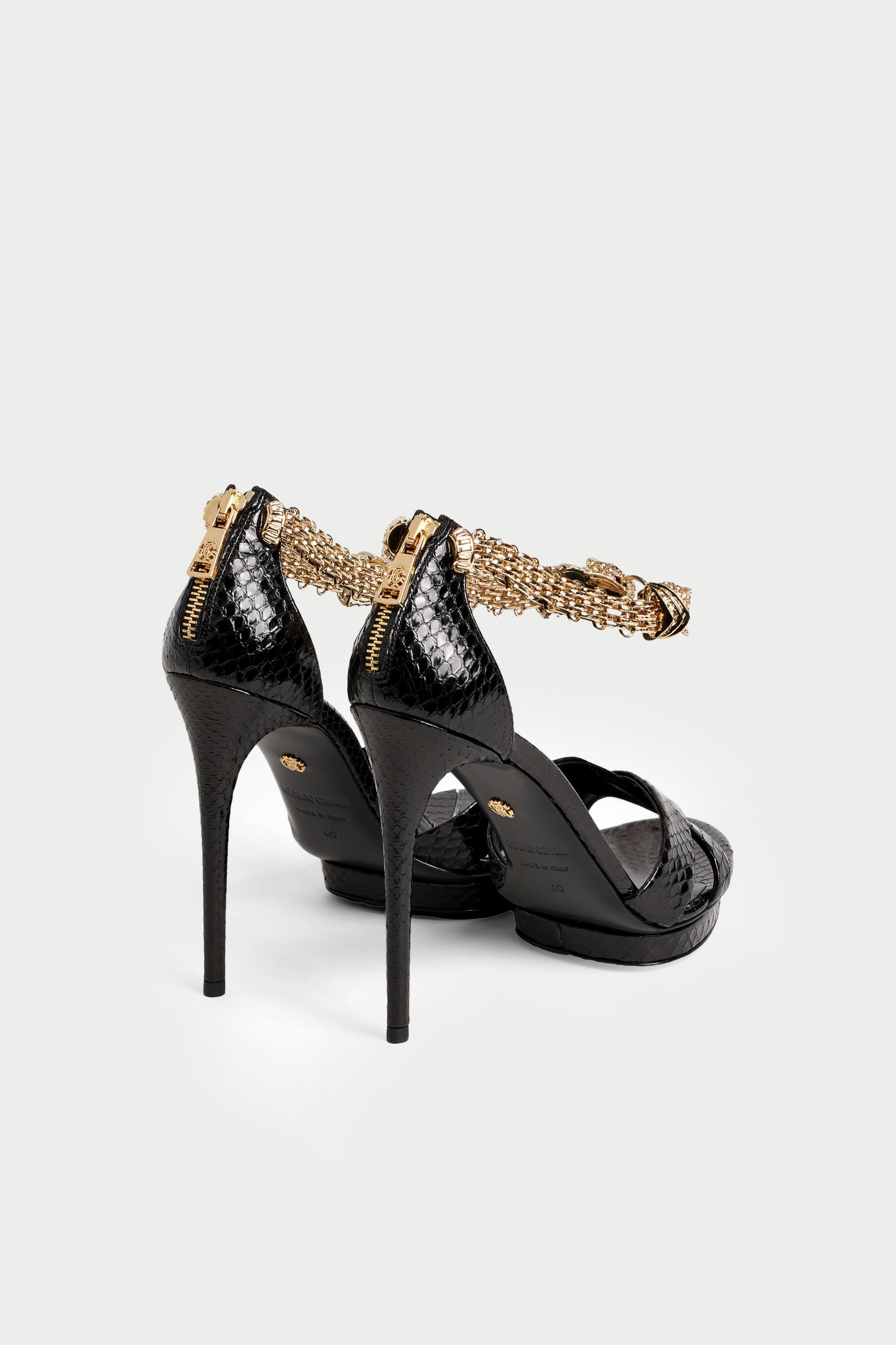 ROBERTO CAVALLI SANDALEN MIT PANTHERKOPF 