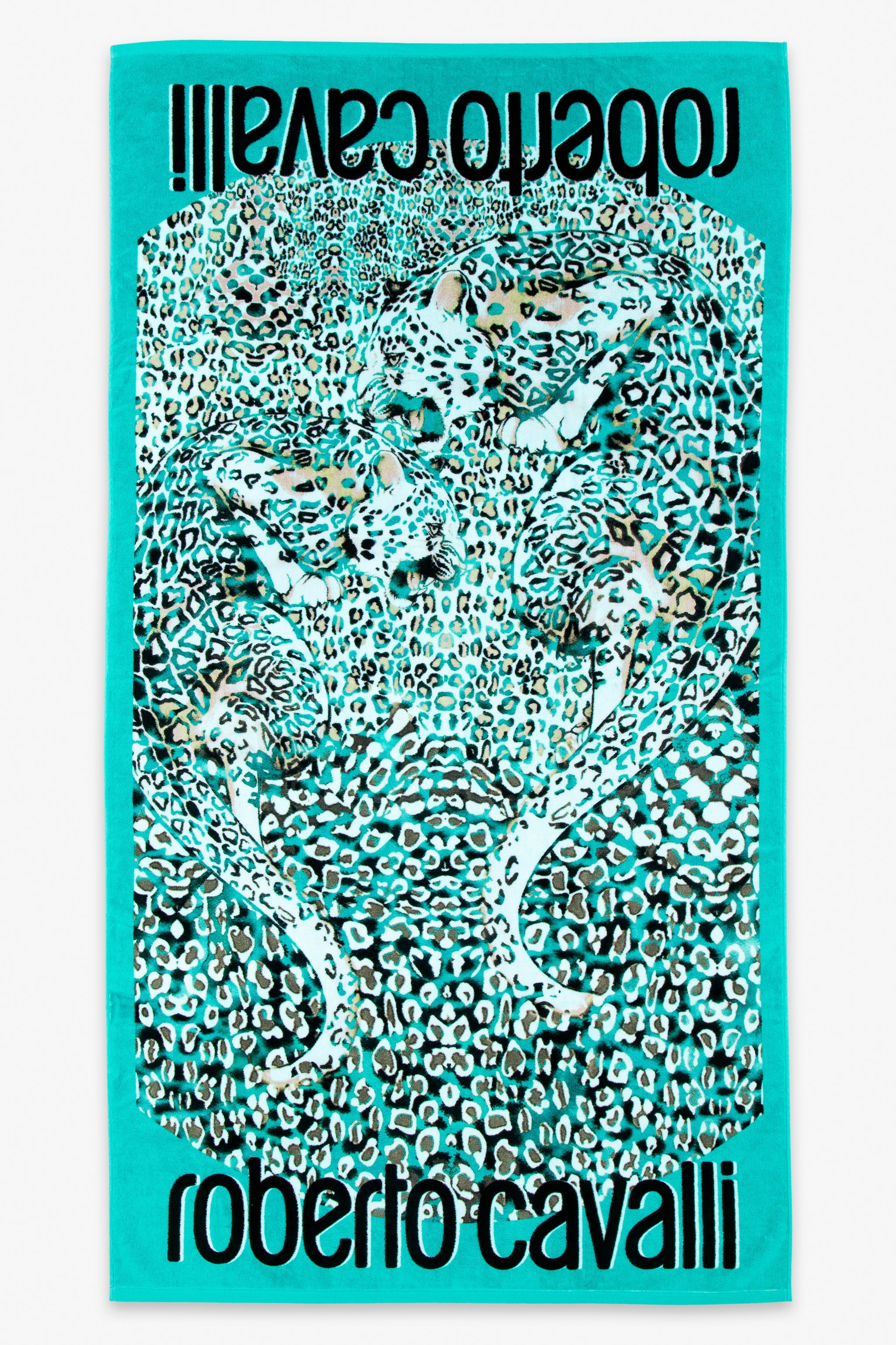 Roberto Cavalli Leo Camouflage Print Beach Towel