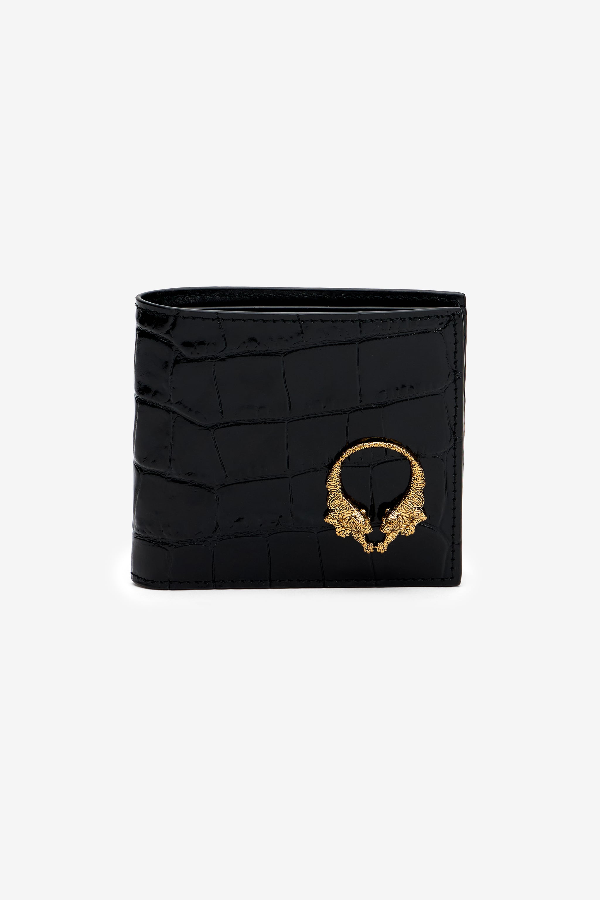 Roberto Cavalli Crocodile-Embossed Leather Wallet