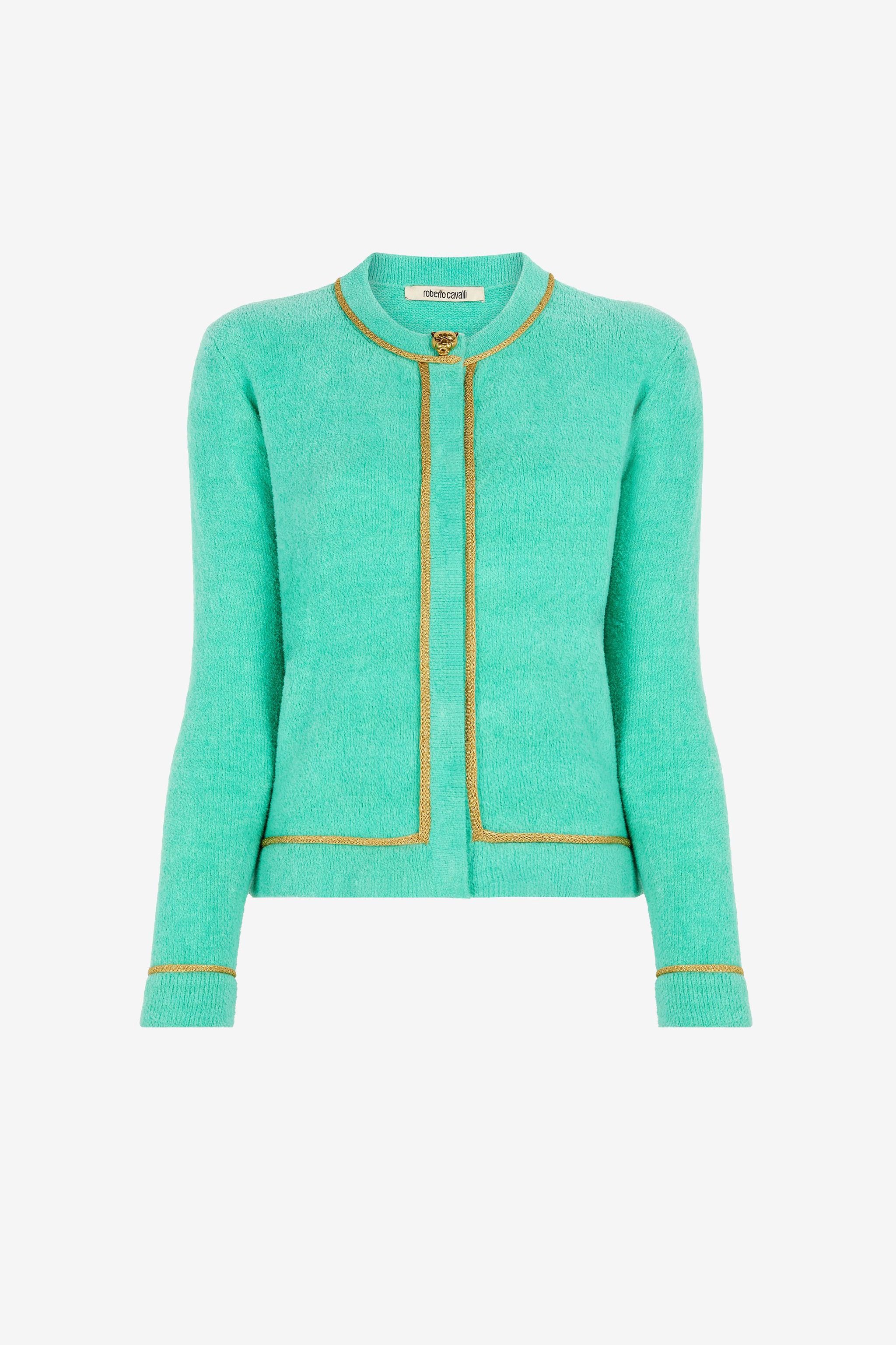 Roberto Cavalli Cardigan Mit Logo-stickerei In Light Blue