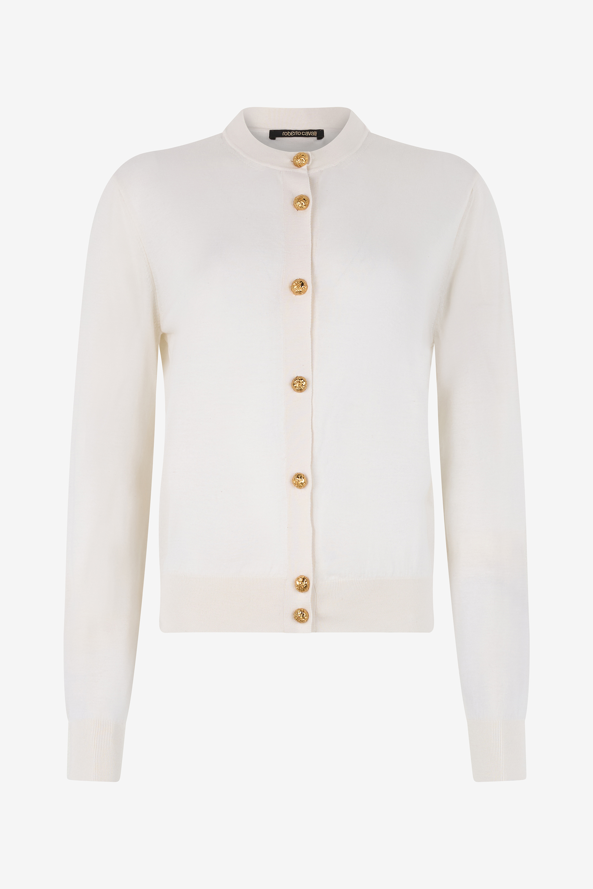 Roberto Cavalli Women's Ivory Wool Blend Cardigan - Ready To Wear