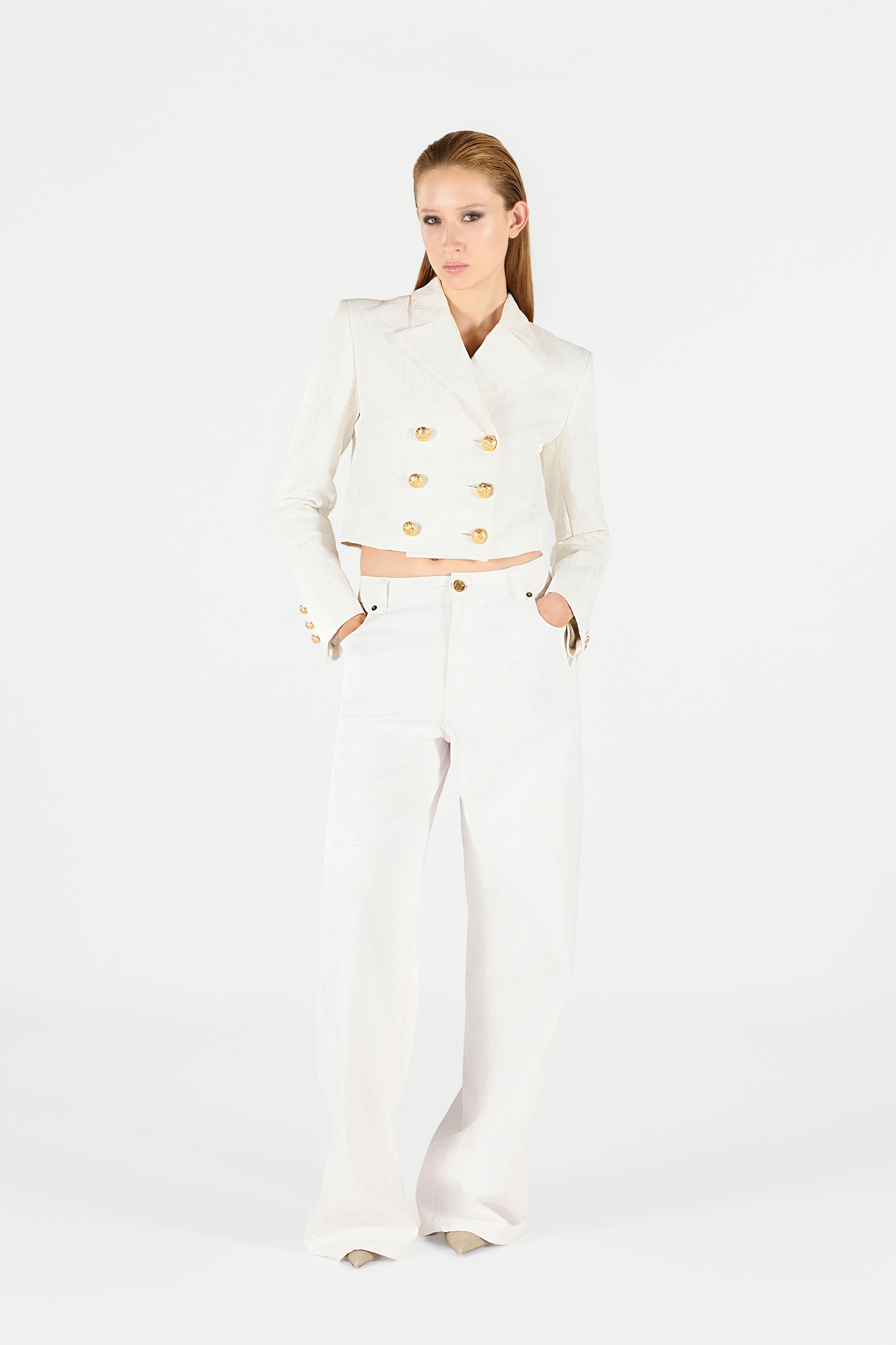 Roberto Cavalli Kurze Jacke Mit Wall-print In White